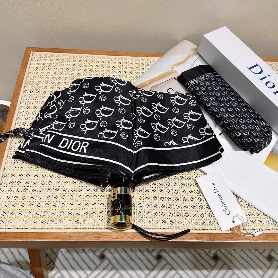 Dior迪奥巴黎地图2024新款爆款三折自动折叠晴雨伞选用台湾进口UV防紫外线伞布原单代工级品质