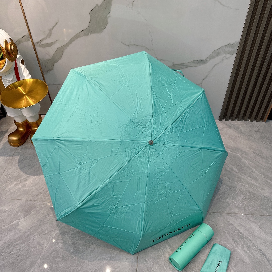 Tiffany蒂芙尼2024新款水晶手柄五折折叠晴雨伞时尚原单代工品质细节精致看得见的品质打破一成不变色