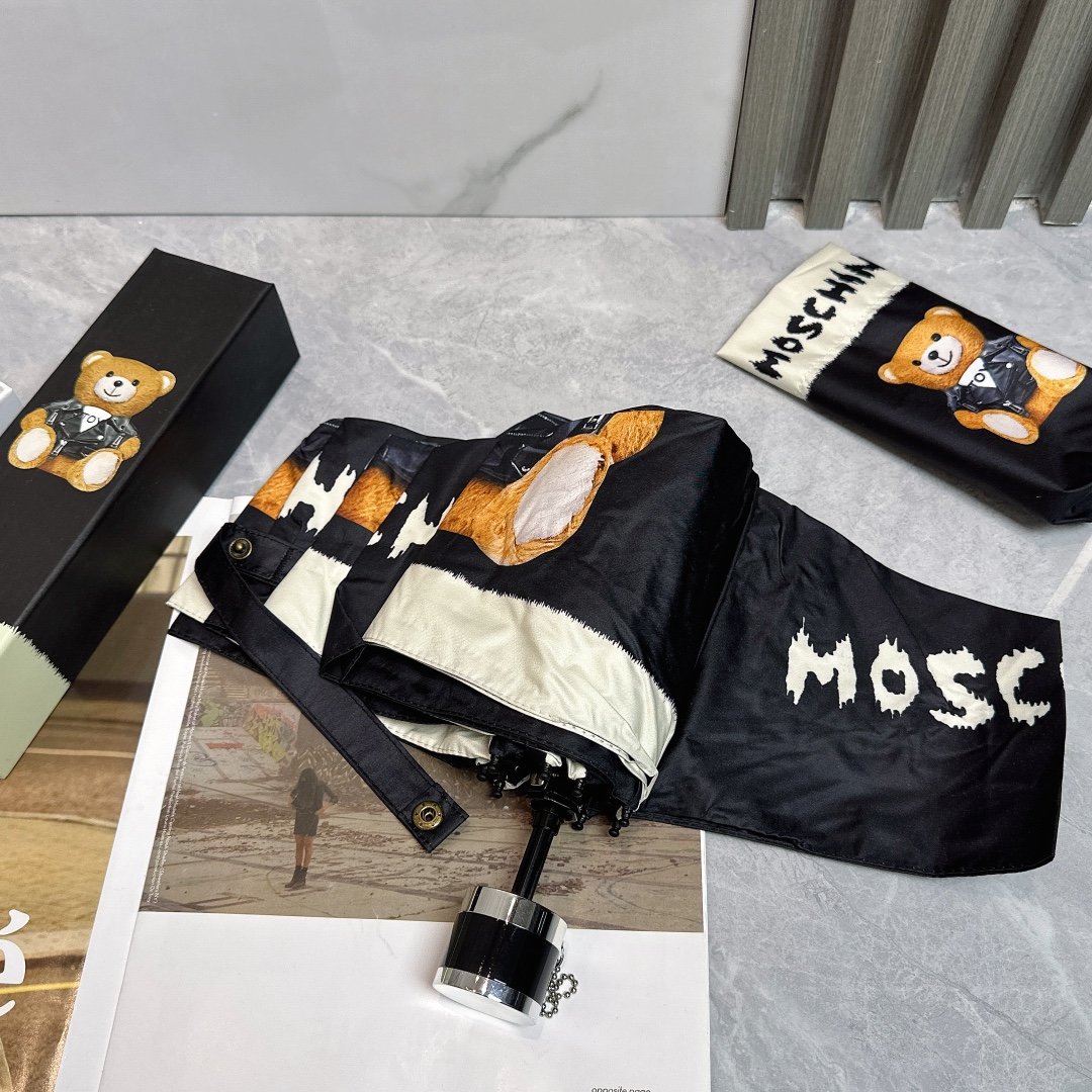 Moschino莫斯奇诺2024新款五折折叠晴雨伞时尚原单代工品质细节精致看得见的品质打破一成不变色泽纯