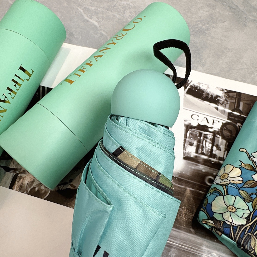 Tiffany蒂芙尼自然2024新款五折折叠晴雨伞时尚原单代工品质细节精致看得见的品质打破一成不变色泽纯