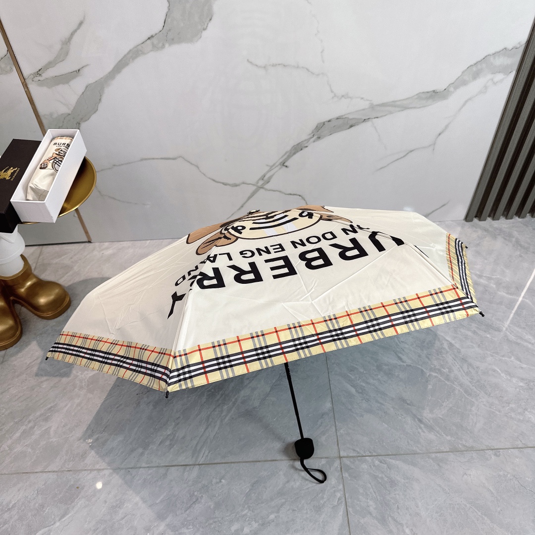 BURBERRY巴宝莉2024新款五折折叠晴雨伞时尚原单代工品质细节精致看得见的品质打破一成不变色泽纯正