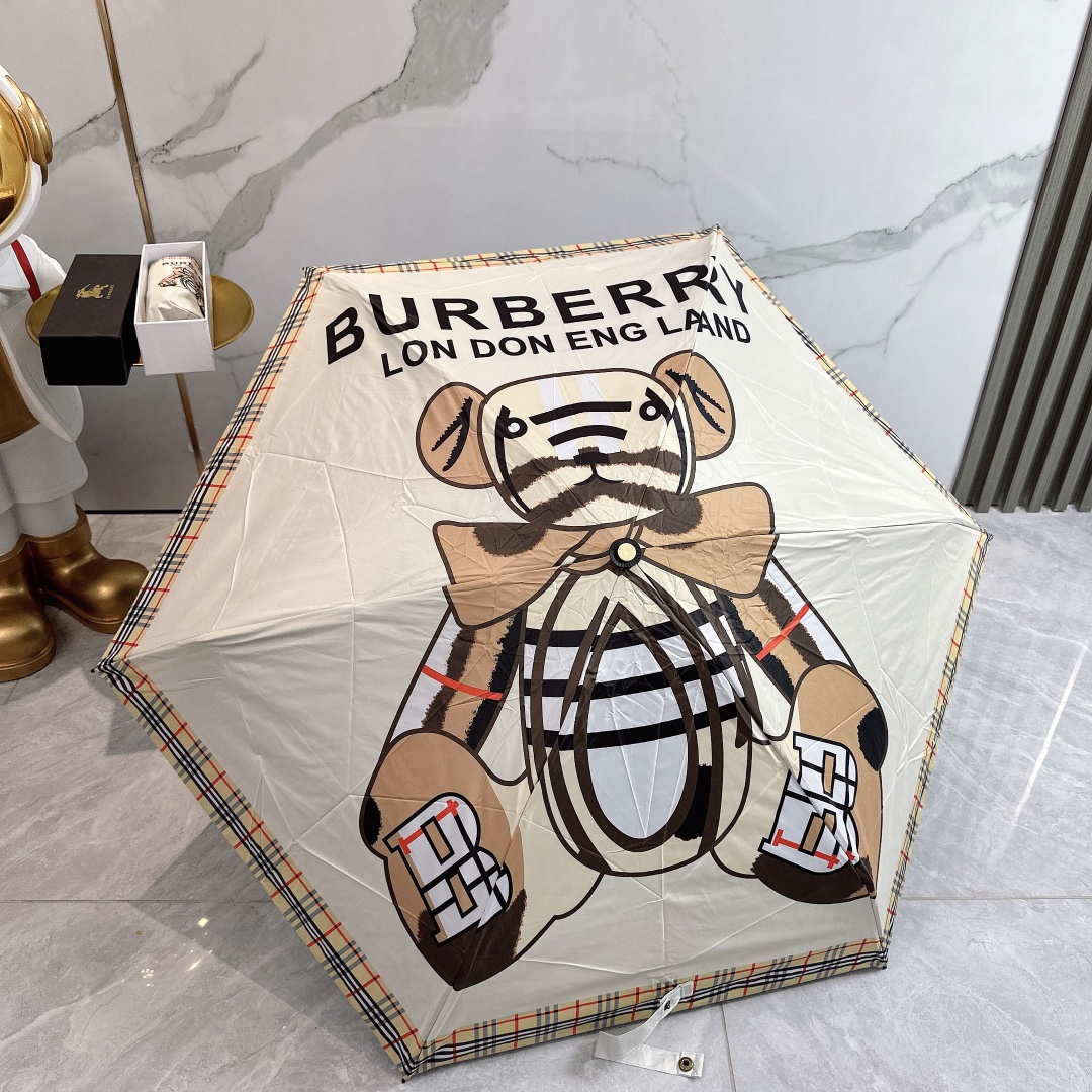 BURBERRY巴宝莉2024新款五折折叠晴雨伞时尚原单代工品质细节精致看得见的品质打破一成不变色泽纯正