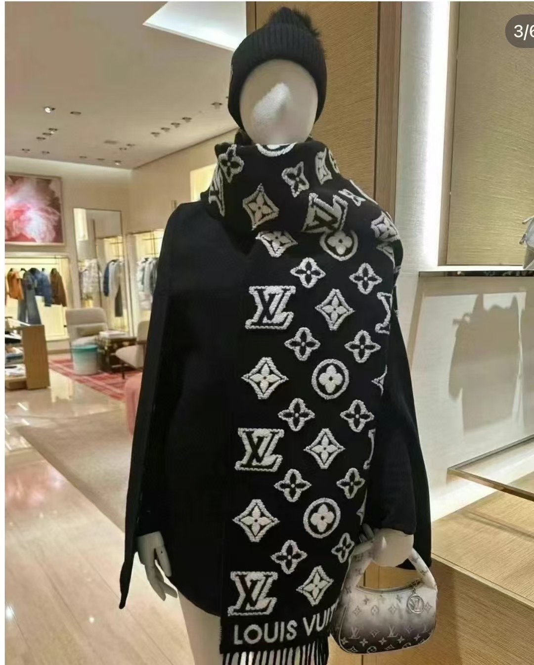 Quality AAA+ Replica
 Louis Vuitton Scarf Cashmere Wool