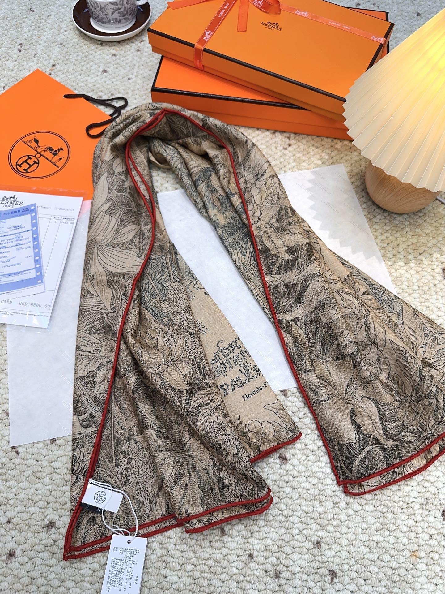 爱马仕(Hermes)羊绒新款🆕《巴勒莫植物园》羊绒方巾,顶级工艺超值‼️爱马仕专柜爆款🎁💟立体呈现图案