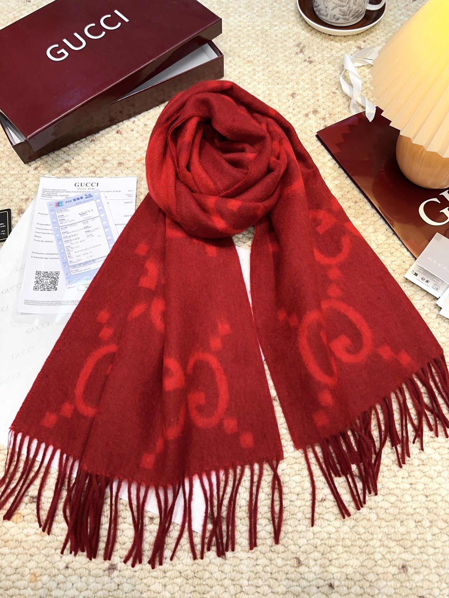 ✔️渠货：古驰（Gucci） 新款 大G双面羊绒围巾 Size：45*200cm 100%羊绒G家难得纯