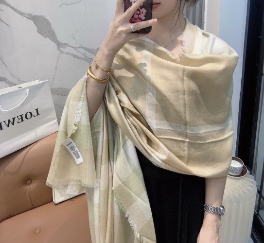 Burberry Cashmere Scarf - Elegant Check Design, Imported from Scotland 1 Burberry Cashmere Scarf - Elegant Check Design, Imported from Scotland