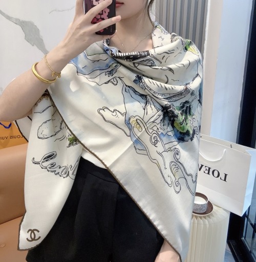 Elegant Silk Scarf with Artistic Print | Lightweight & Versatile Shawl 1 Elegant Silk Scarf with Artistic Print | Lightweight & Versatile Shawl