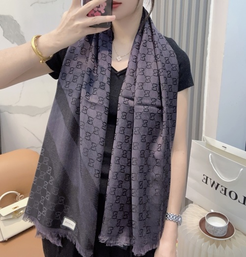 Elegant Gucci Wool Silk Blend Scarf - 140cm x 140cm - Luxurious Style 1 Elegant Gucci Wool Silk Blend Scarf - 140cm x 140cm - Luxurious Style