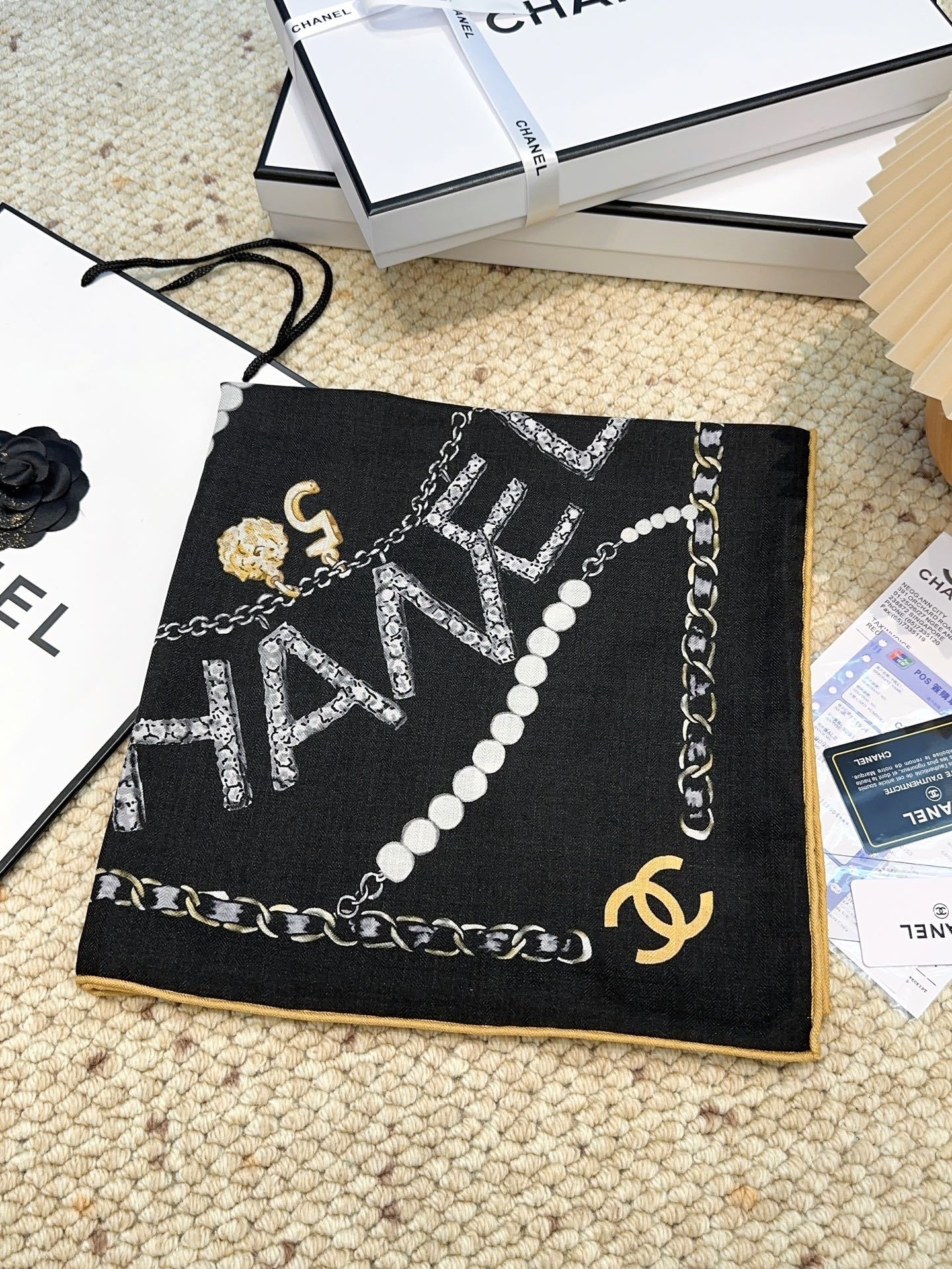 香奈儿(CHANEL)(珍珠项链)140*140上新❤️【真丝丝绒款】Chanel 【▪️温柔而娴静,l