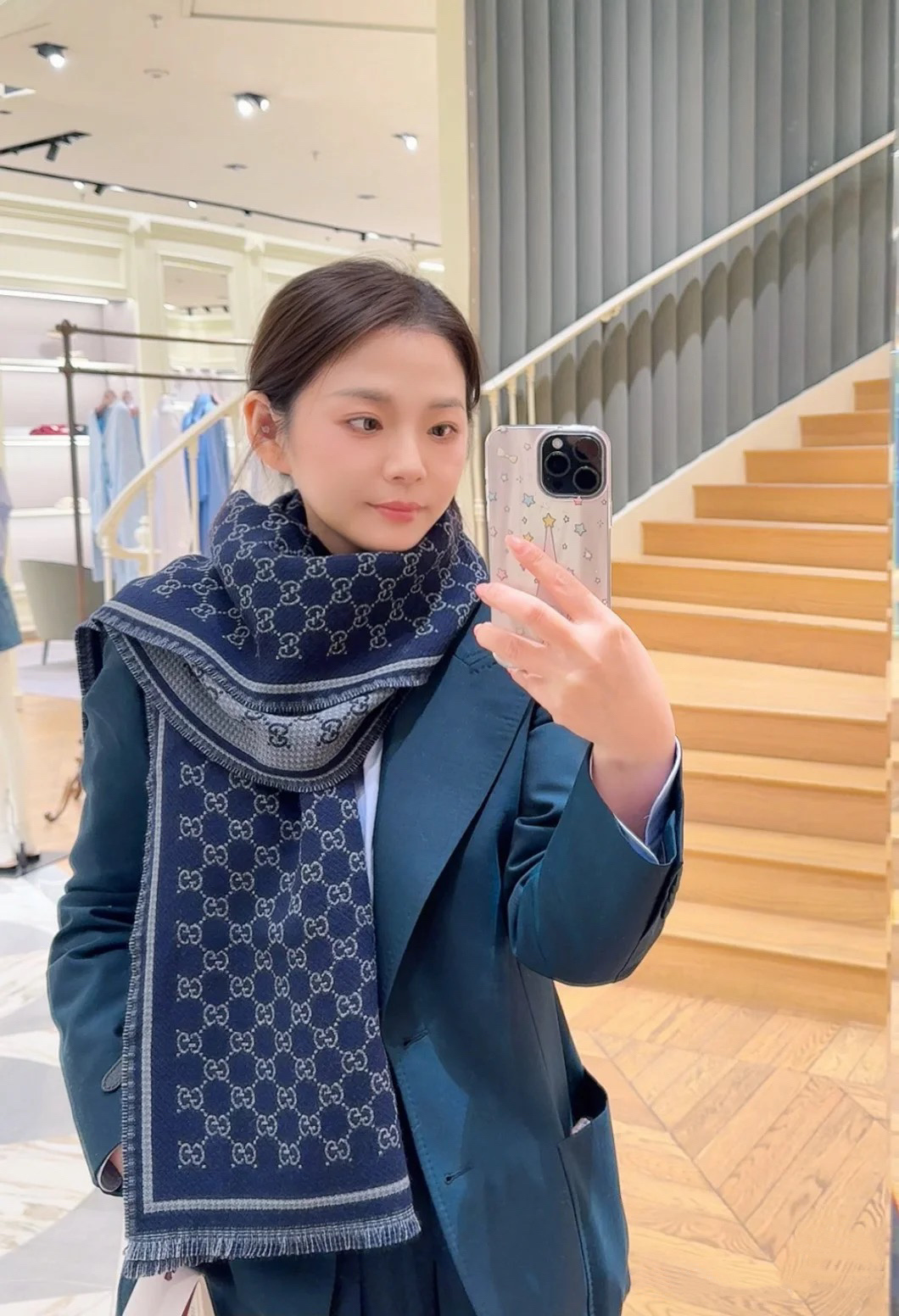 G家。【小G双面-▪️Gu秋冬新款，专柜主打的GG时髦复古双面羊毛围巾！！】Gu主打系列，太喜欢这样的调