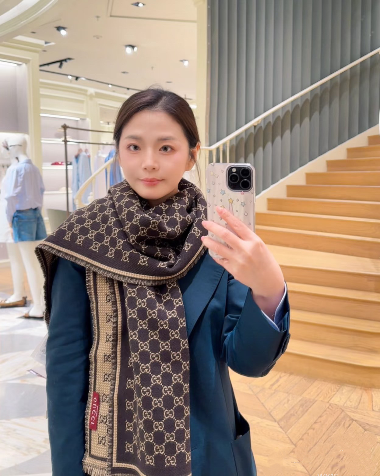 G家。【小G双面-▪️Gu秋冬新款，专柜主打的GG时髦复古双面羊毛围巾！！】Gu主打系列，太喜欢这样的调