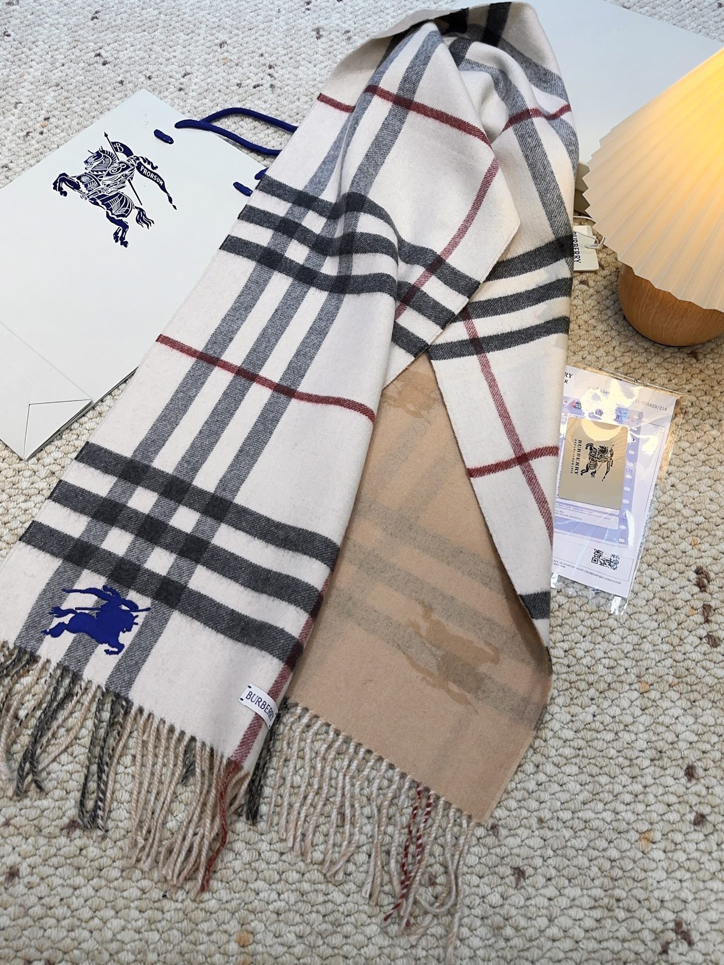 ❤️最新款 B双刺 双面刺绣➕印花➕提花 大密度双面羊绒格子围巾 超高难度工艺 绝非一般coPy能做 原