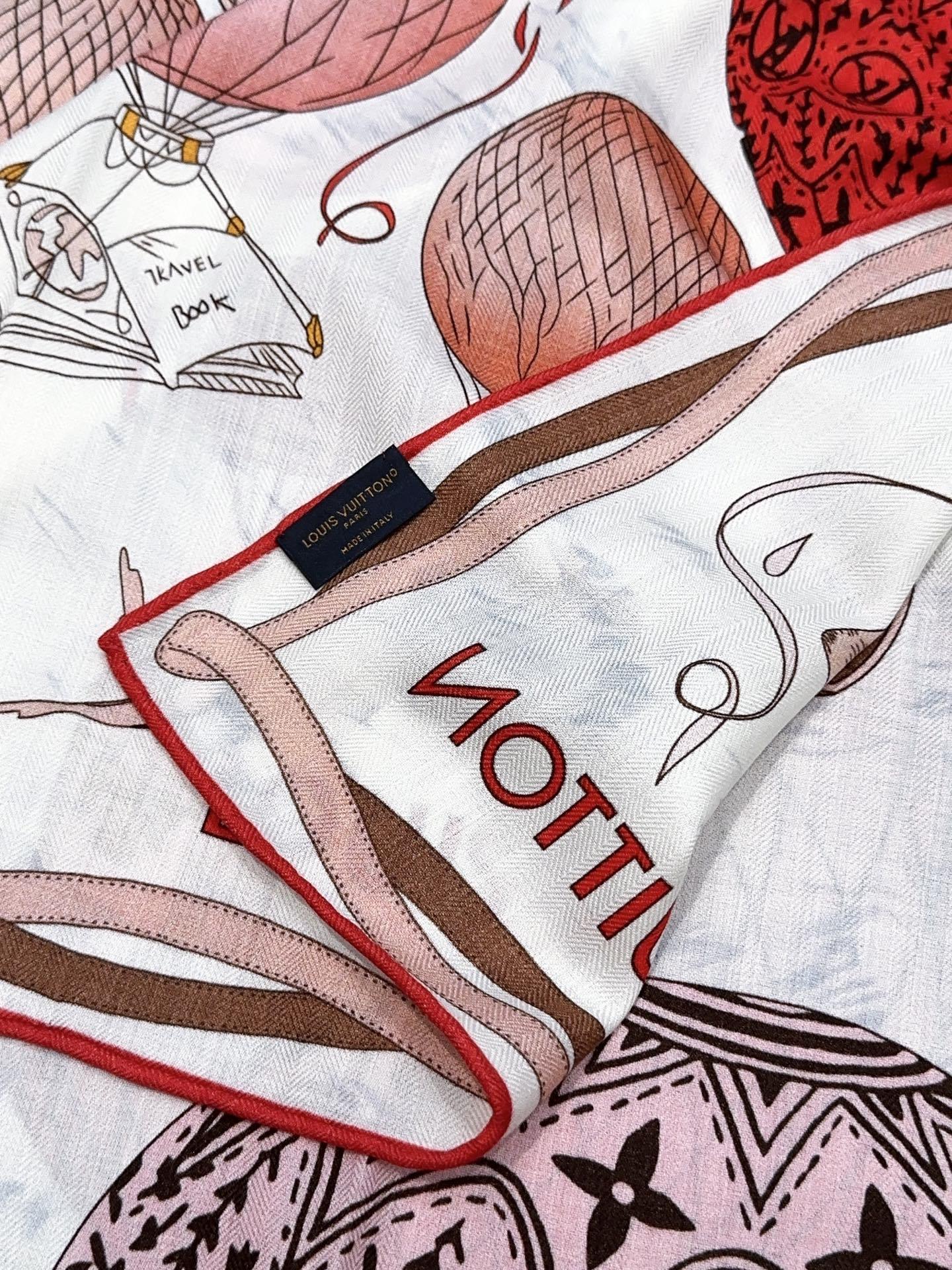 LV(路易威登)原单Lv140cm丝绒方巾,《热气球》,本款方巾全新加入 U价🉐️ and Away 系