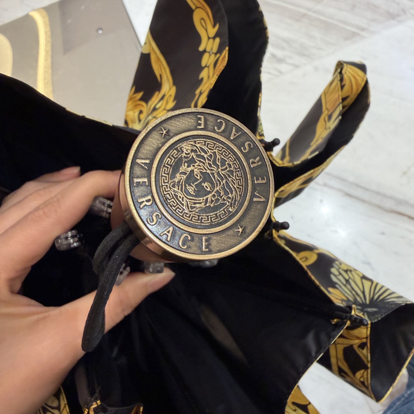 🌈🌈️范思哲（VERSACE）三折防晒睛雨伞。。 2025夏季新款 全自动折叠晴雨伞 内里黑色涂层防晒有