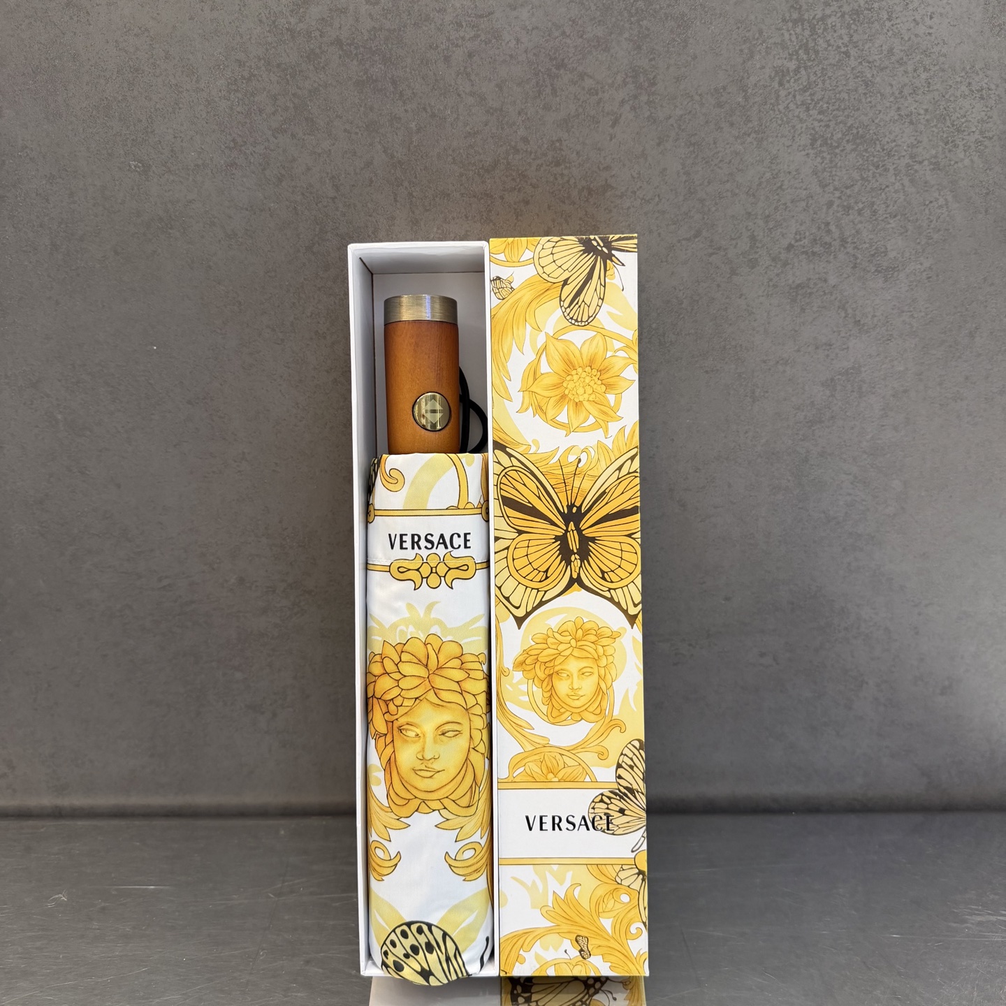 🌈🌈️范思哲（VERSACE）三折防晒睛雨伞。。 2025夏季新款 全自动折叠晴雨伞 内里黑色涂层防晒有