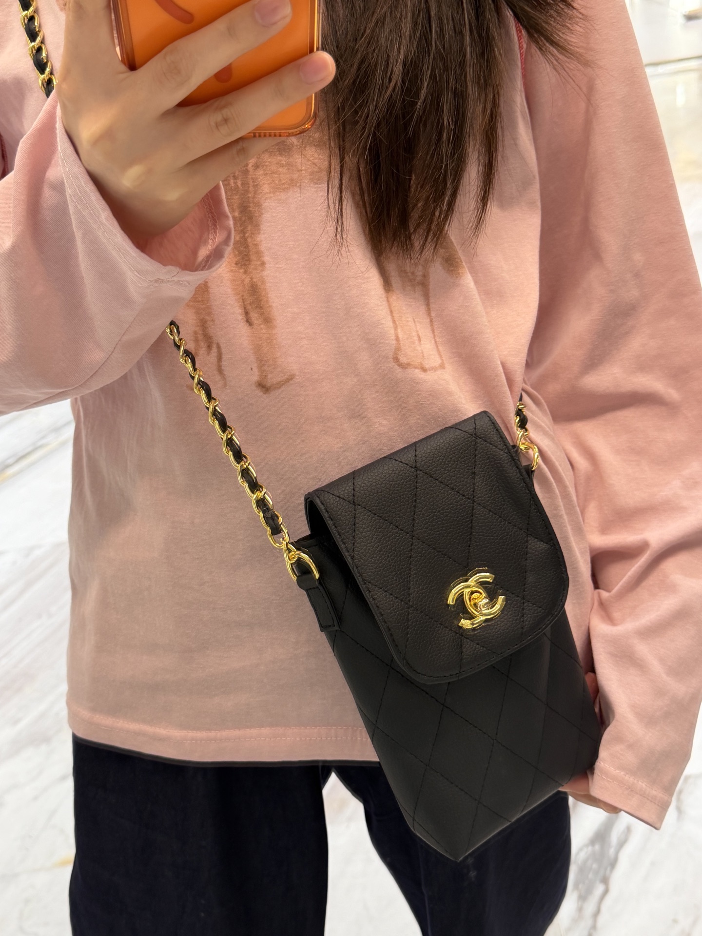 CHANEL（香奈儿）夏季新款 拼接五折晴雨伞 配送链包配套礼盒 链包可放手机 ，时尚博主人手一套，造型