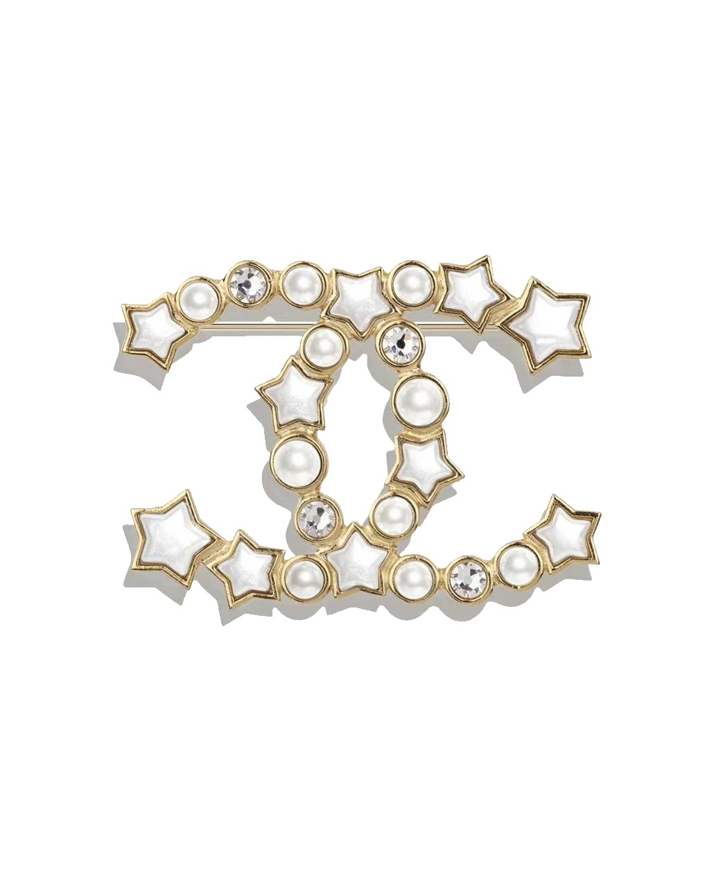 NO:100840,CHANE Xiaoxiang new pearl diamond-inlaid five-pointed star pearl brooch, Chanel brooch, chanel, chanel, brooch, breastpin19860909CHANE 小香新款珍珠镶钻五角星珍珠胸针,香奈儿胸针,chanel,chanel,brooch，breastpin,Jewelry
