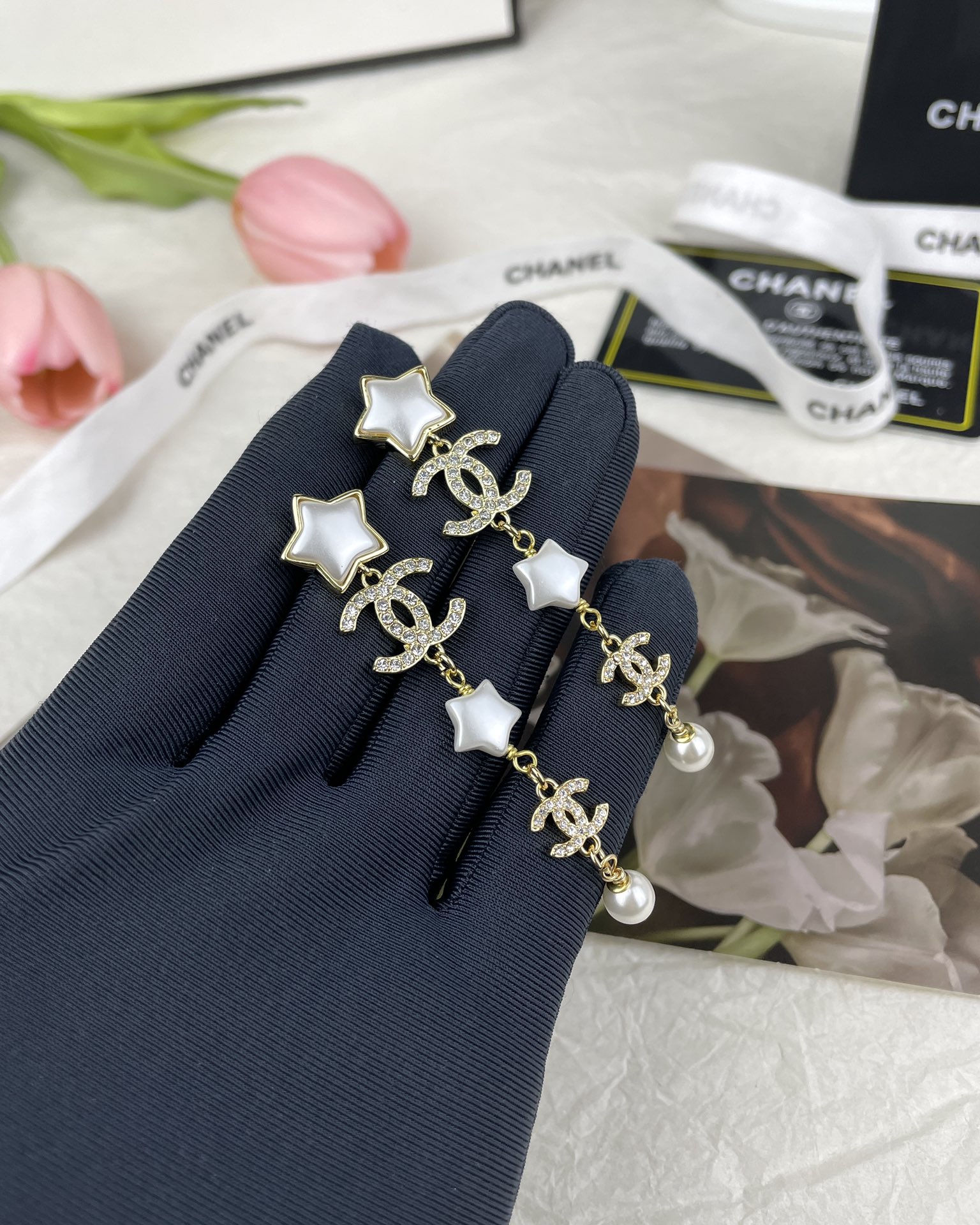 NO:100944,Xiaoxiang 24 new Star resin long earrings, Chanel earrings, chanel, earrings19860909小香 24新款星星树脂长款耳环,香奈儿耳钉,chanel,earrings,Jewelry