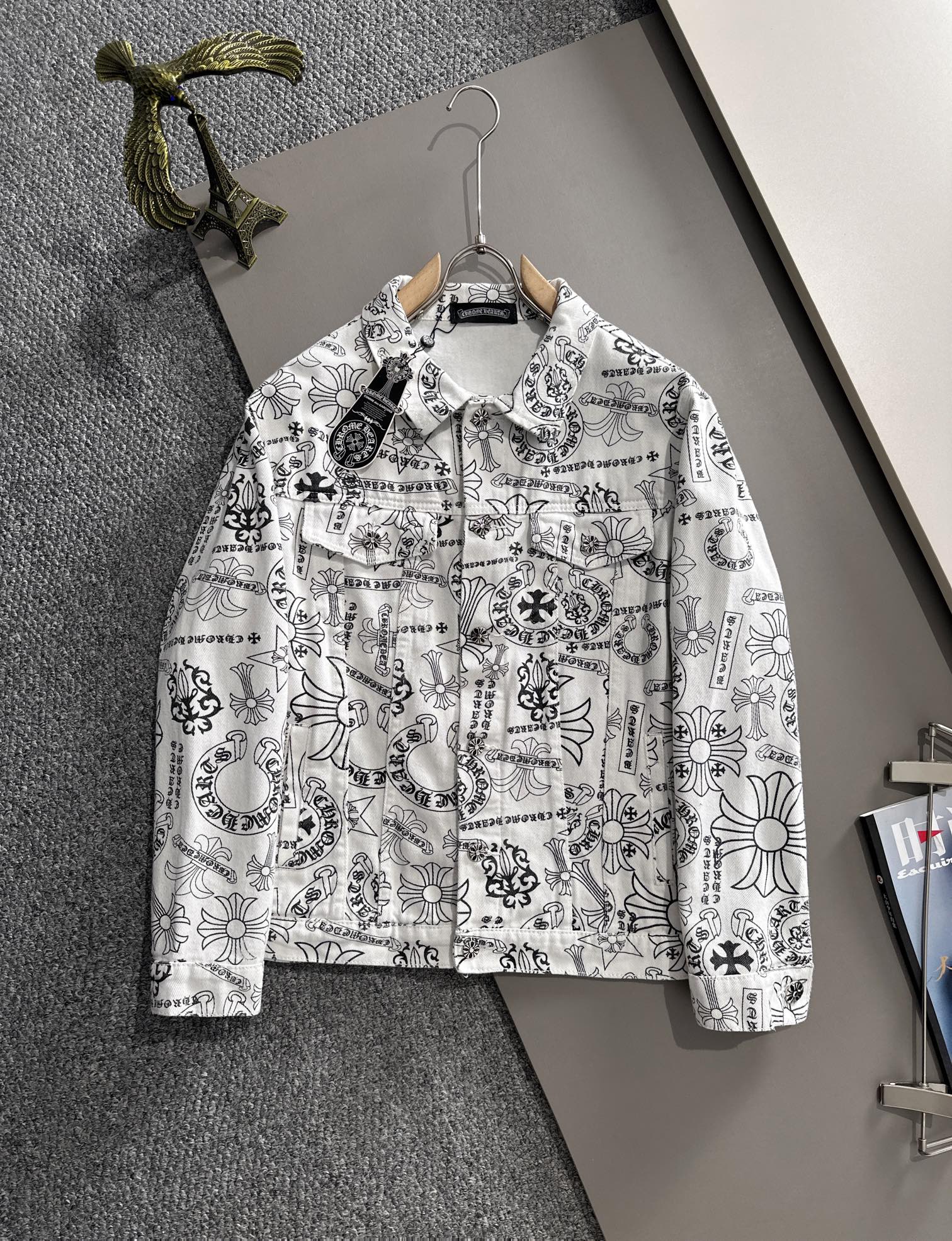 Chrome Hearts Jacquard Denim Jas - Exclusieve Designer Bovenkleding