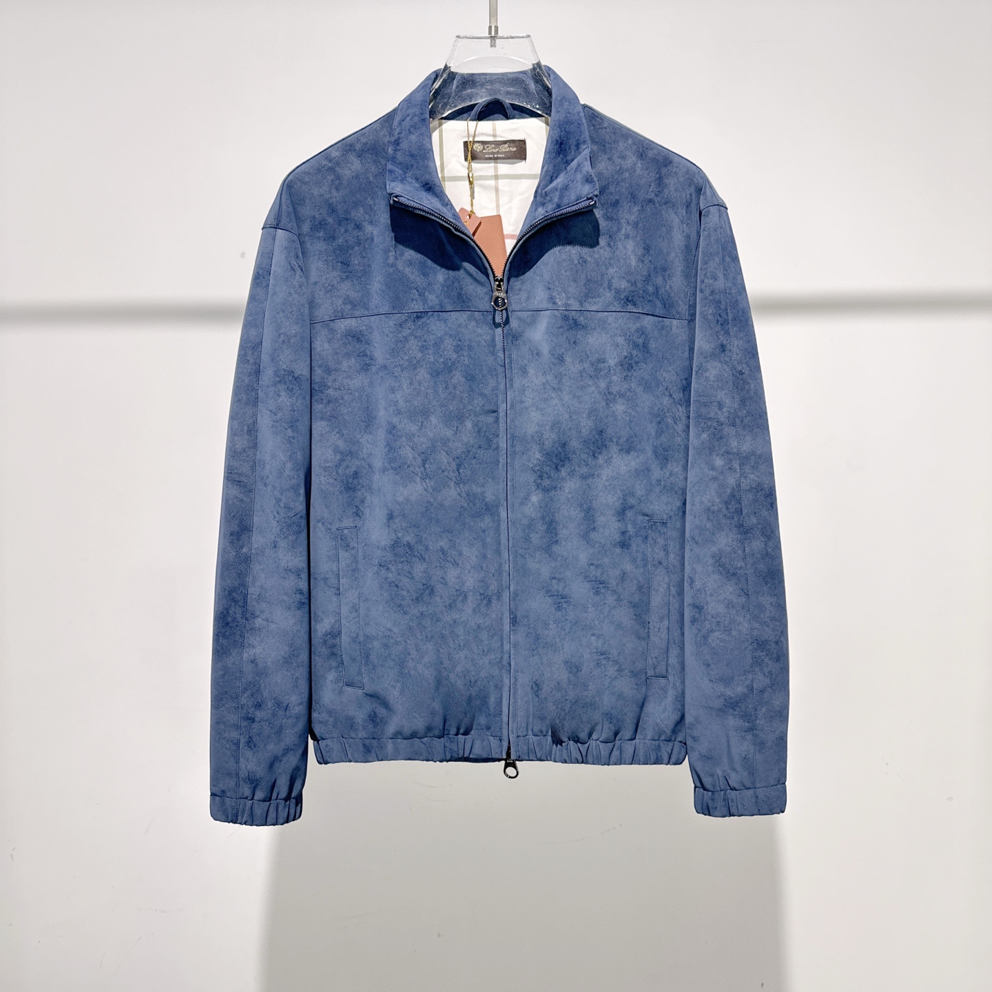 Men's Classic Stand Collar Suede Jacket - Italian Style, Business Casual