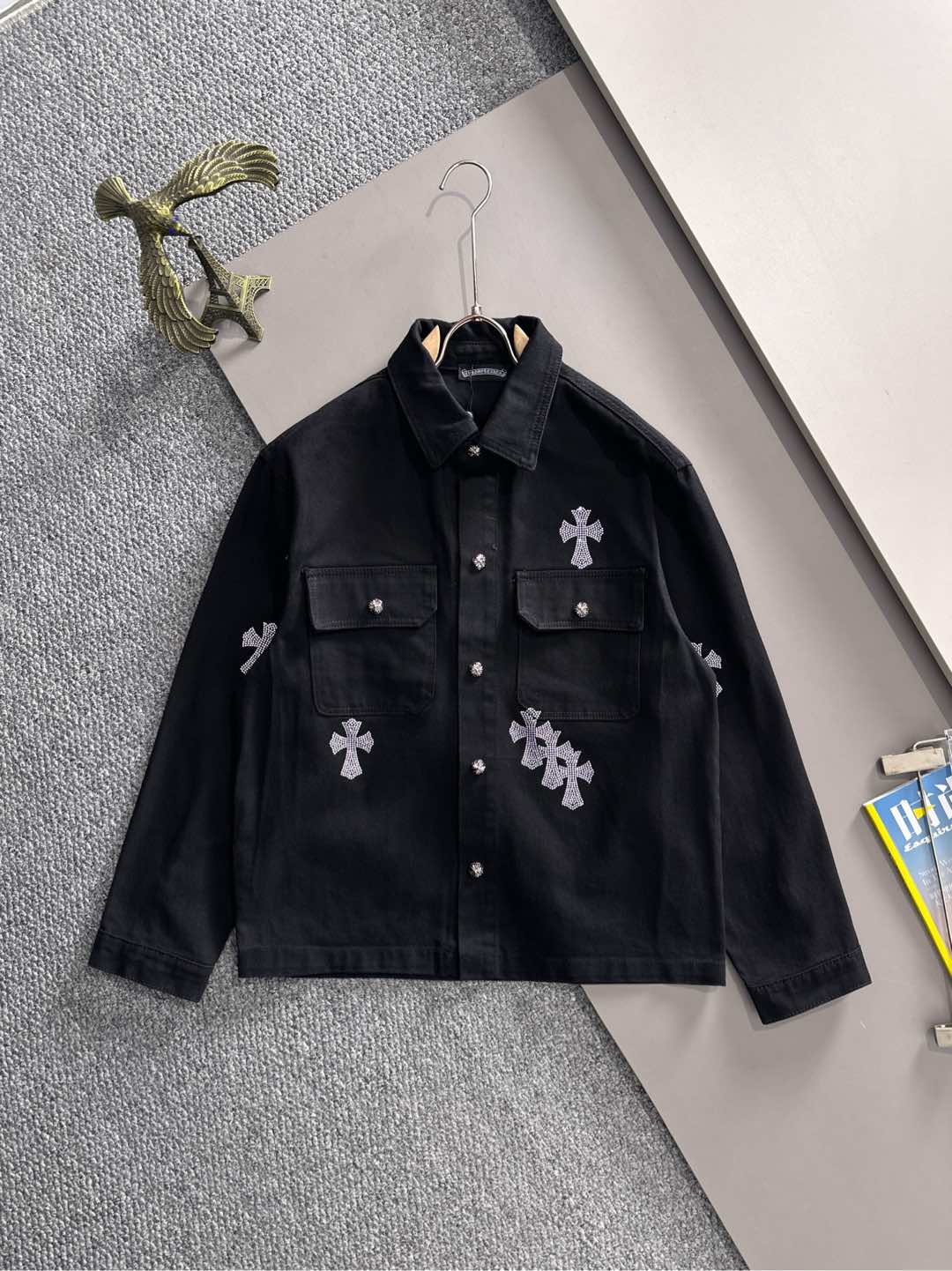 Veste en jean jacquard haut de gamme Chrome Hearts 2025, un incontournable tendance!