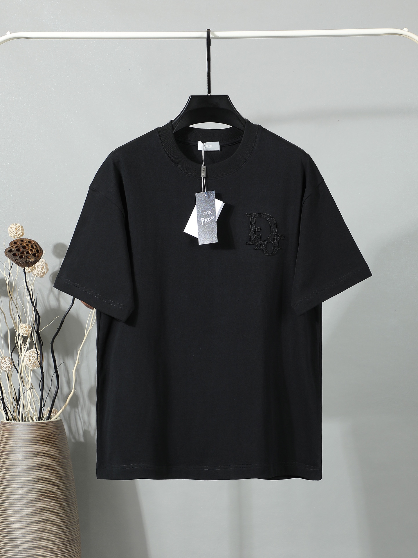 95 [Calidad exclusiva] Sitio web oficial de Dior 26ss letra simplificada LOGO bordado‼ ️Camiseta con cuello redondo * T…