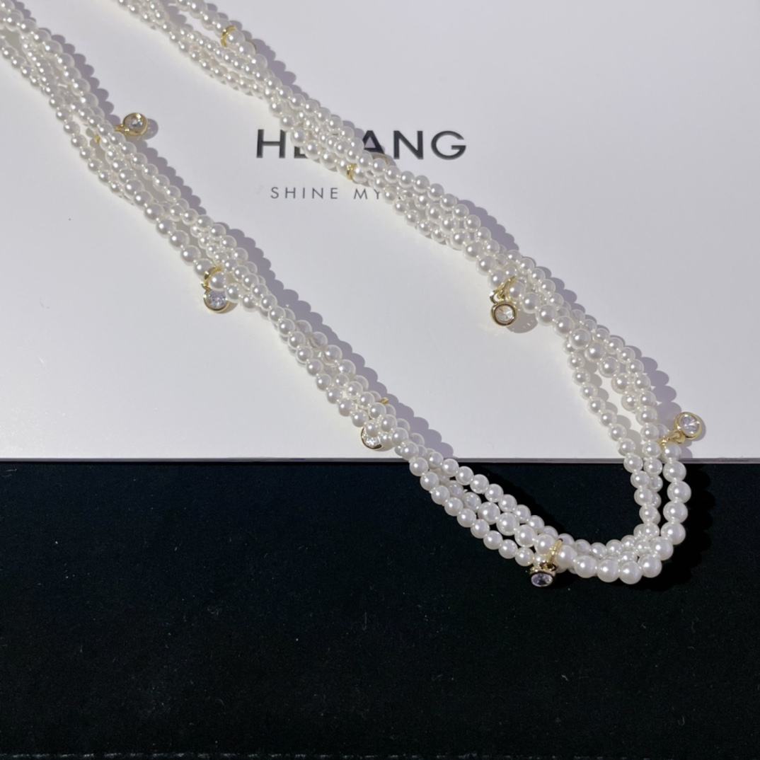 【【HF麻花珍珠项链】Z 1690，绝美三层缠绕编织珍珠项链🌸！超级精致的一款珍珠项链！新年独家必备😍三