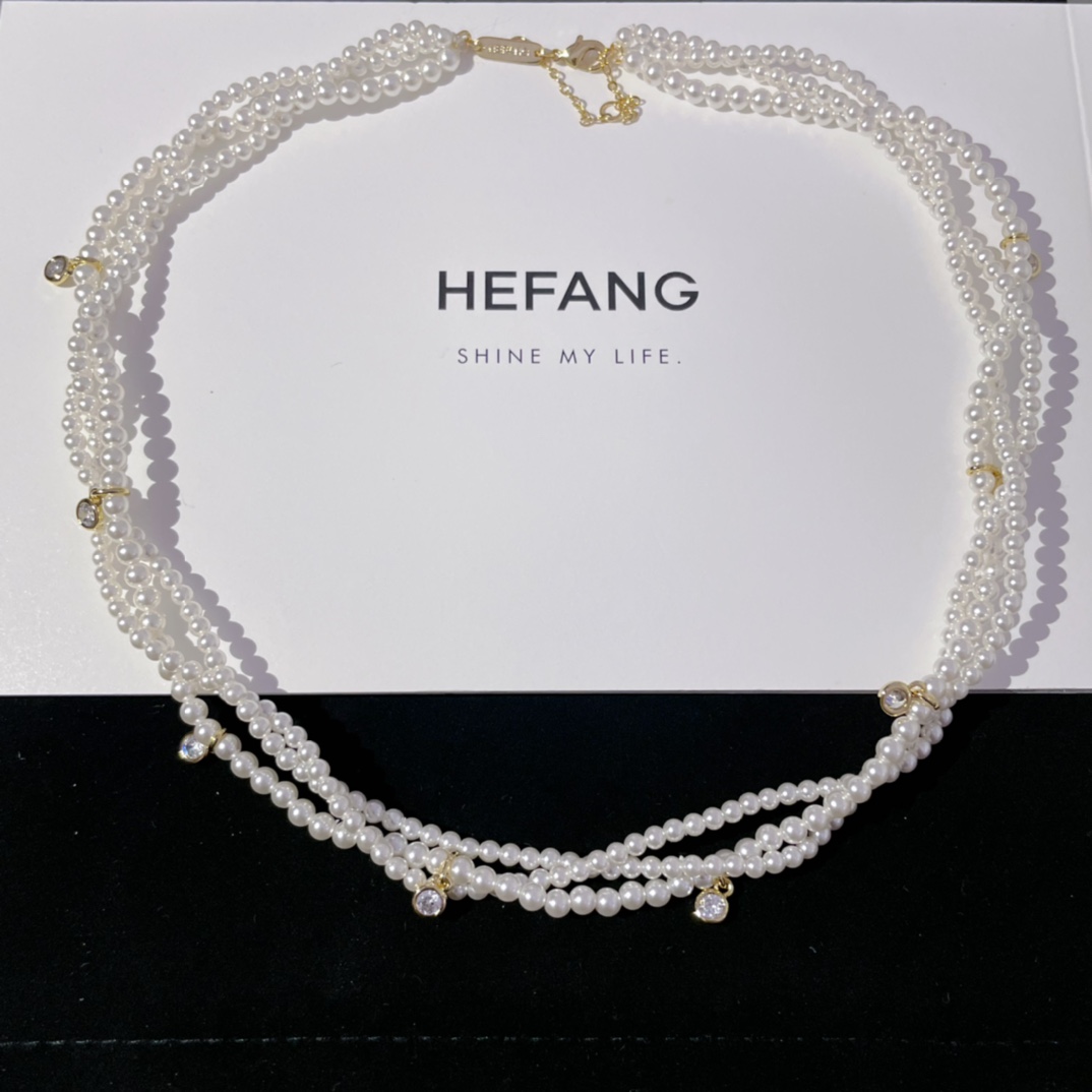 【【HF麻花珍珠项链】Z 1690，绝美三层缠绕编织珍珠项链🌸！超级精致的一款珍珠项链！新年独家必备😍三