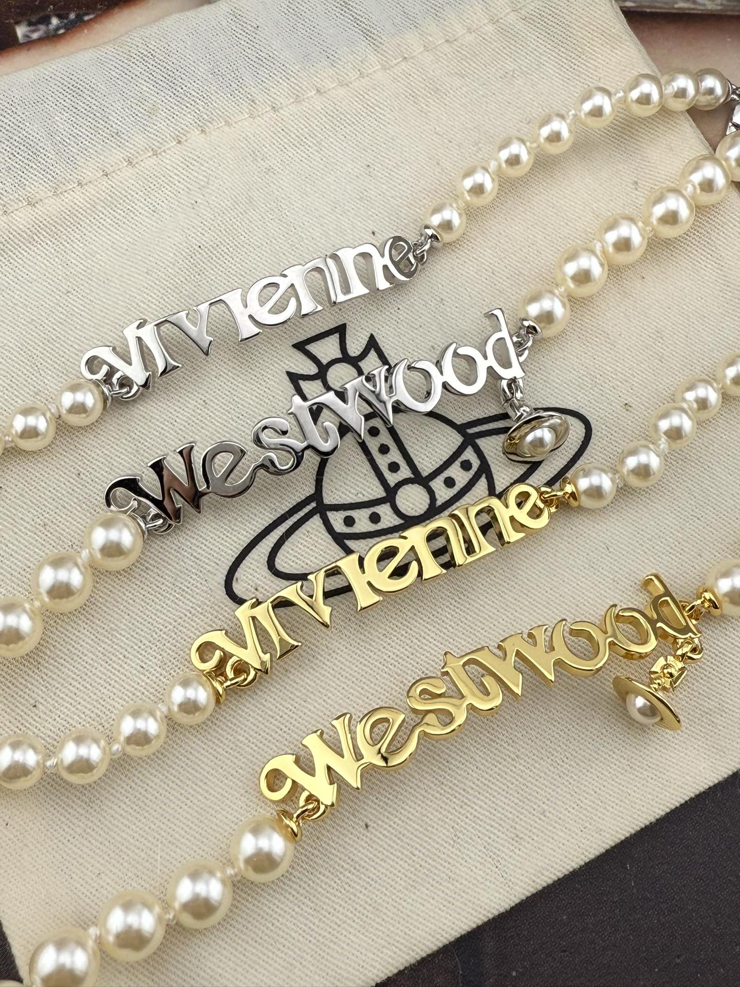 【【VivienneWestwood】宝宝，什么是快乐星球，来，这就是快乐星球！绝美两件套珍珠字母星球手