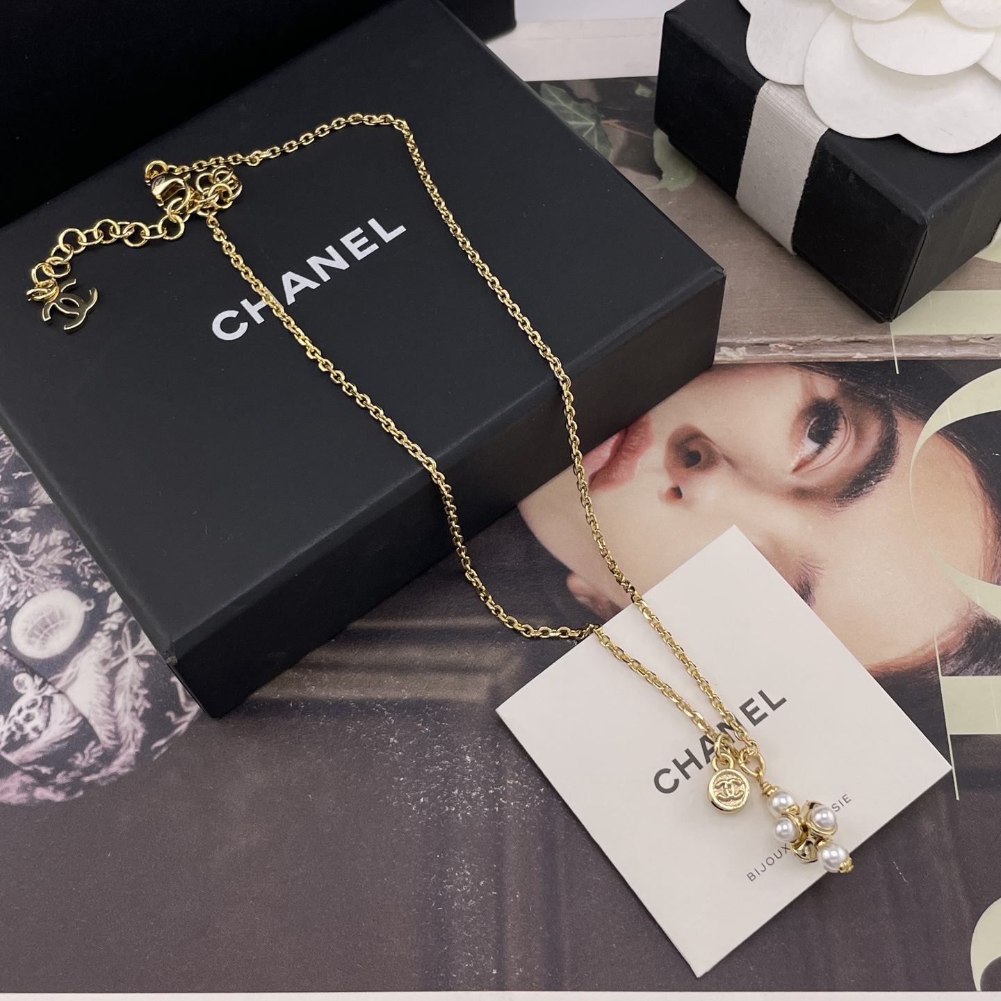 216793 [Collar de doble colgante con cuentas de barra apiladas] Z 5200! Para grandes cantidades consultar al servicio a…