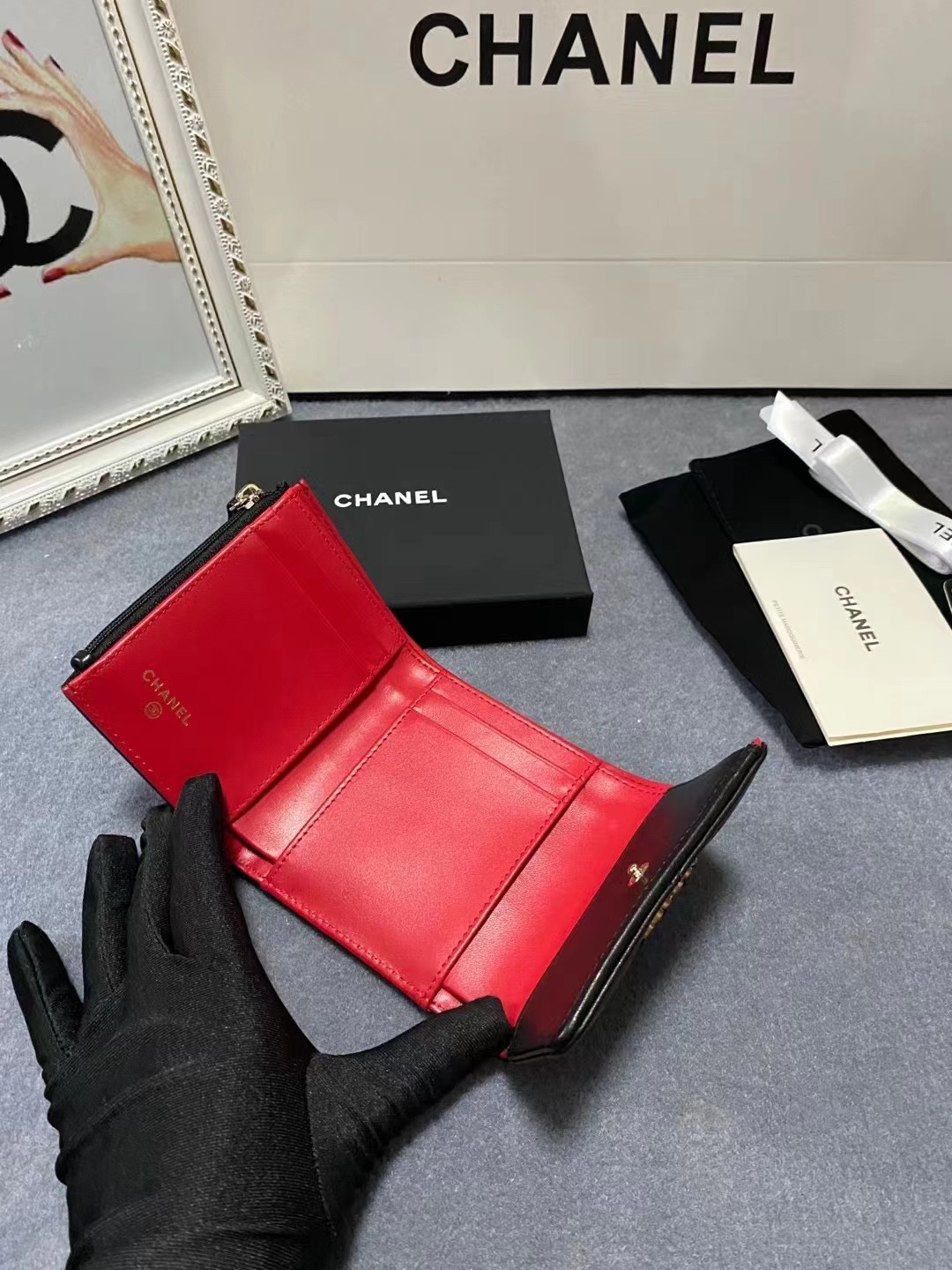 Chanel 19K Super-Heavy Diamond Stripe Chain Wallet AP0794 Size 9.3*10.6*3💰270 - 图片 9