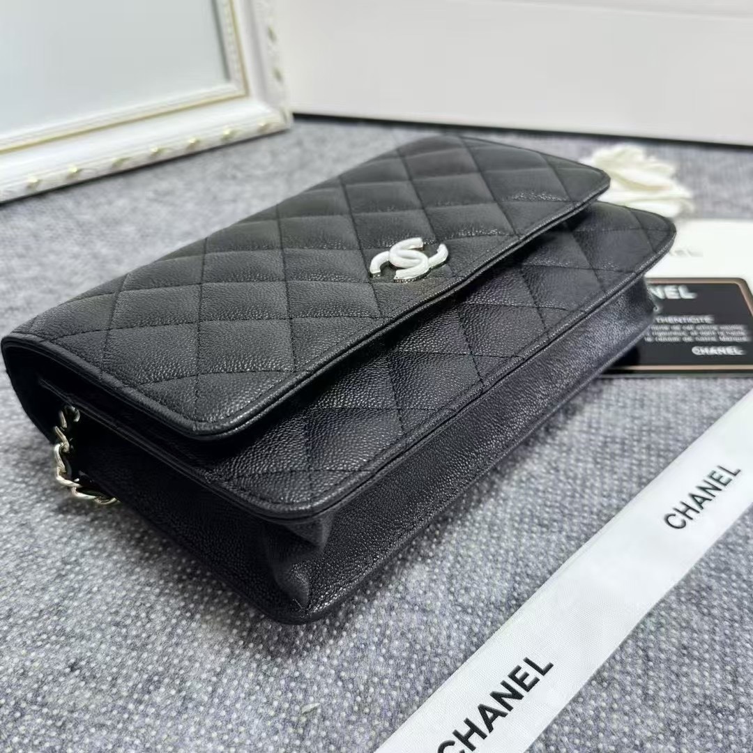升级版💋leboy系列小颗粒球纹珠光牛皮💋新品🆕   经典版本 woc斜挎包, 🉑原单品质  精致锁扣配