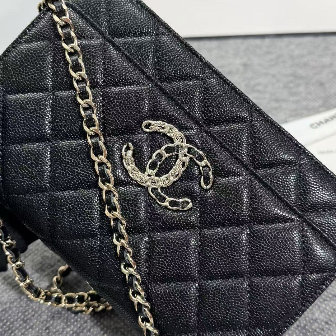 Chane ap-1794  2020新款进口牛皮细球纹woc太爱了!一眼就看上logo比经典款的大 一