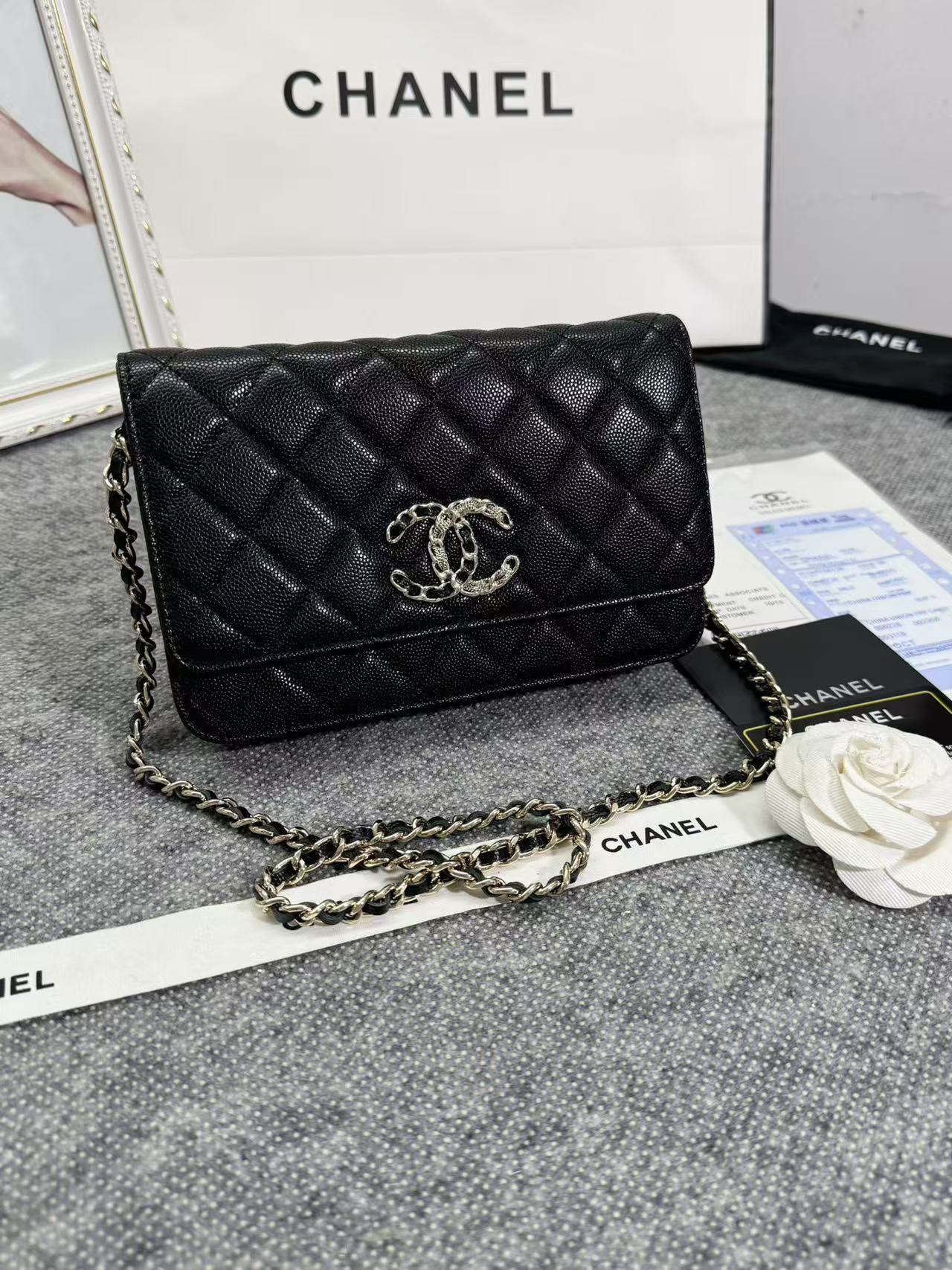 Chane ap-1794  2020新款进口牛皮细球纹woc太爱了!一眼就看上logo比经典款的大 一