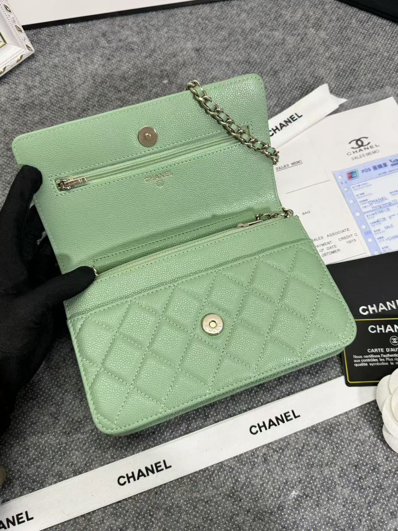 Chane ap-1794  2020新款进口牛皮细球纹woc太爱了！一眼就看上logo比经典款的大 一