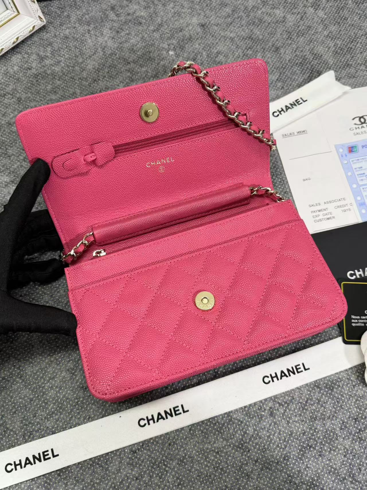 Chane ap-1794  2020新款进口牛皮细球纹woc太爱了！一眼就看上logo比经典款的大 一