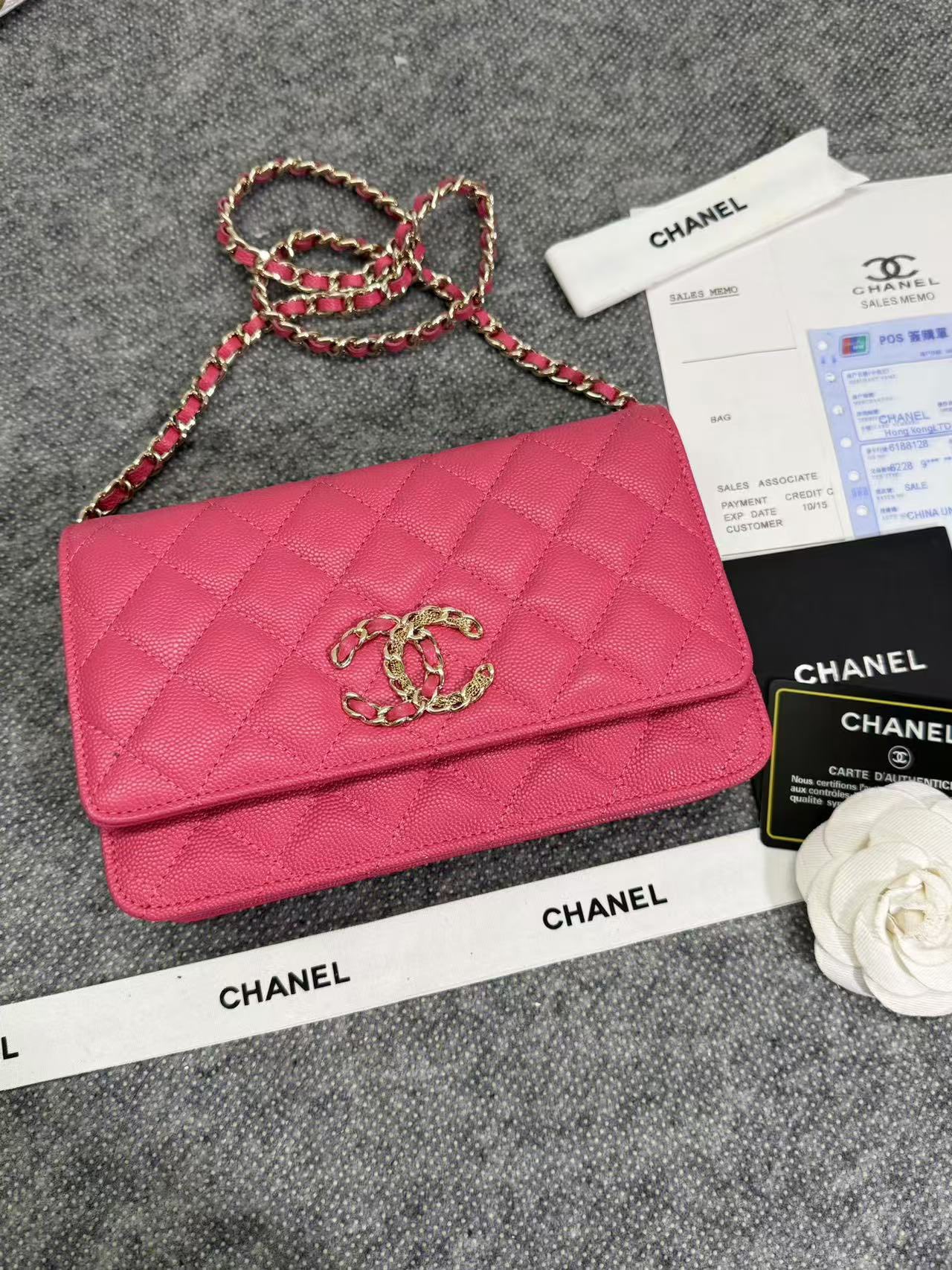 Chane ap-1794  2020新款进口牛皮细球纹woc太爱了！一眼就看上logo比经典款的大 一