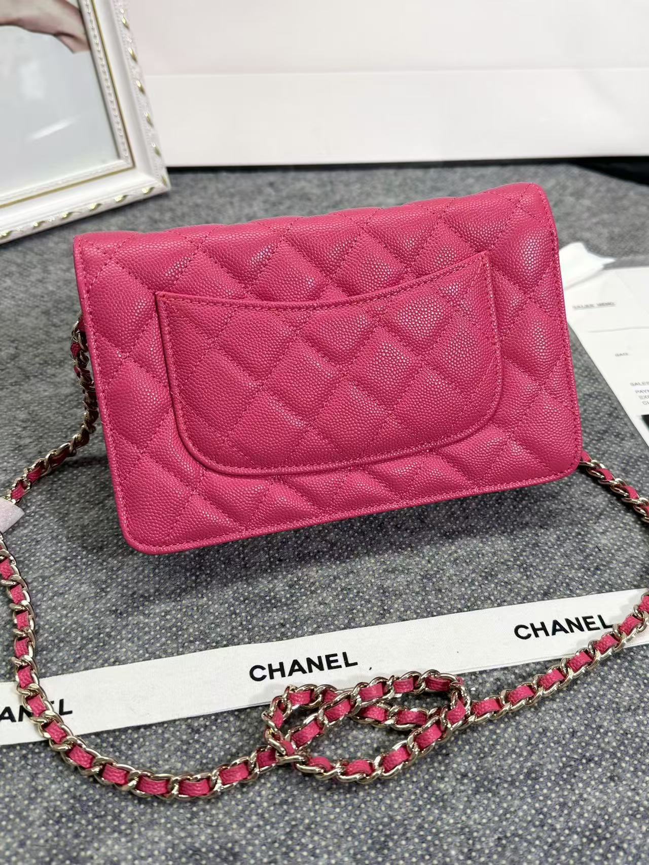 Chane ap-1794  2020新款进口牛皮细球纹woc太爱了！一眼就看上logo比经典款的大 一