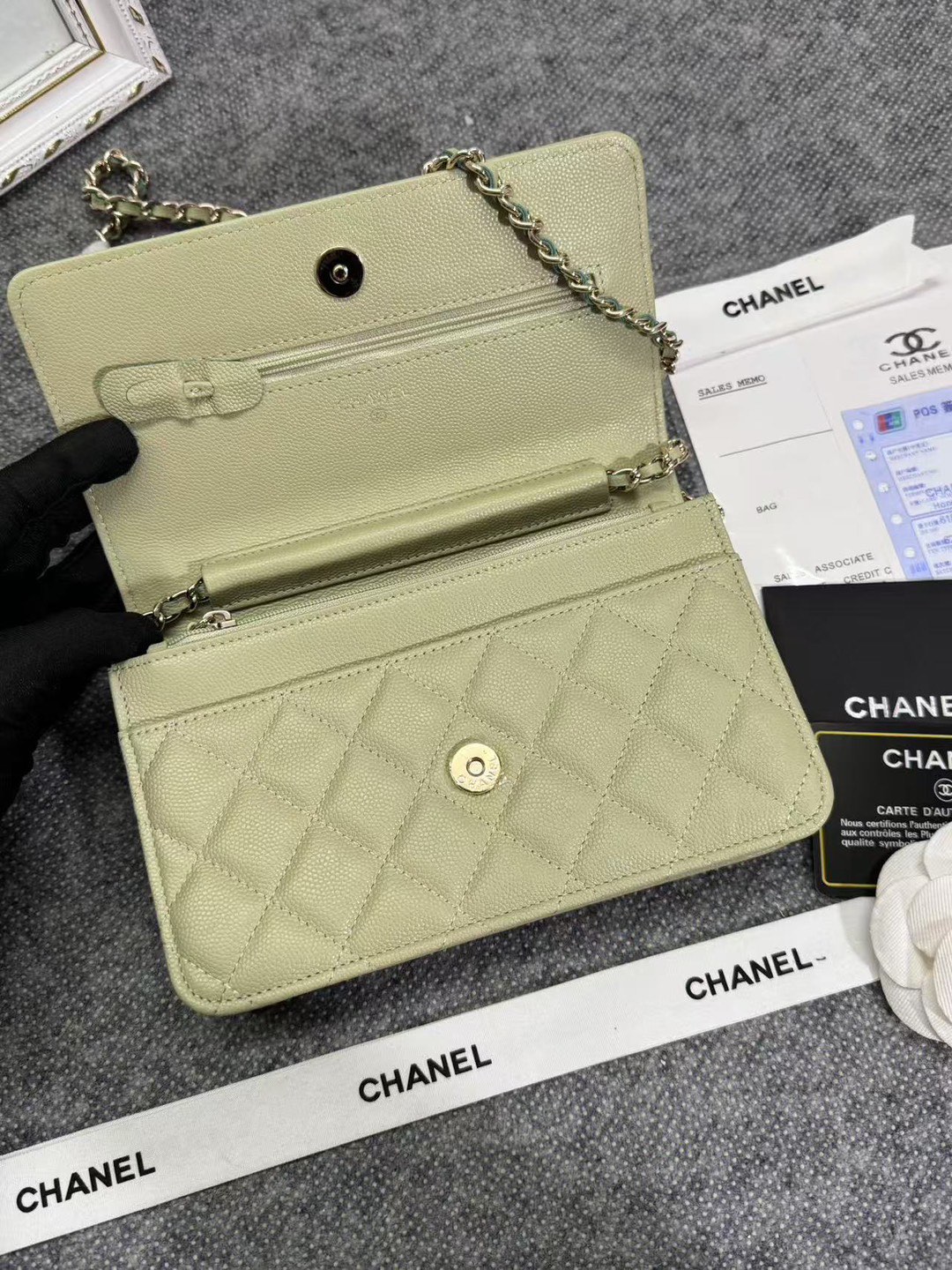 Chane ap-1794  2020新款进口牛皮细球纹woc太爱了！一眼就看上logo比经典款的大 一