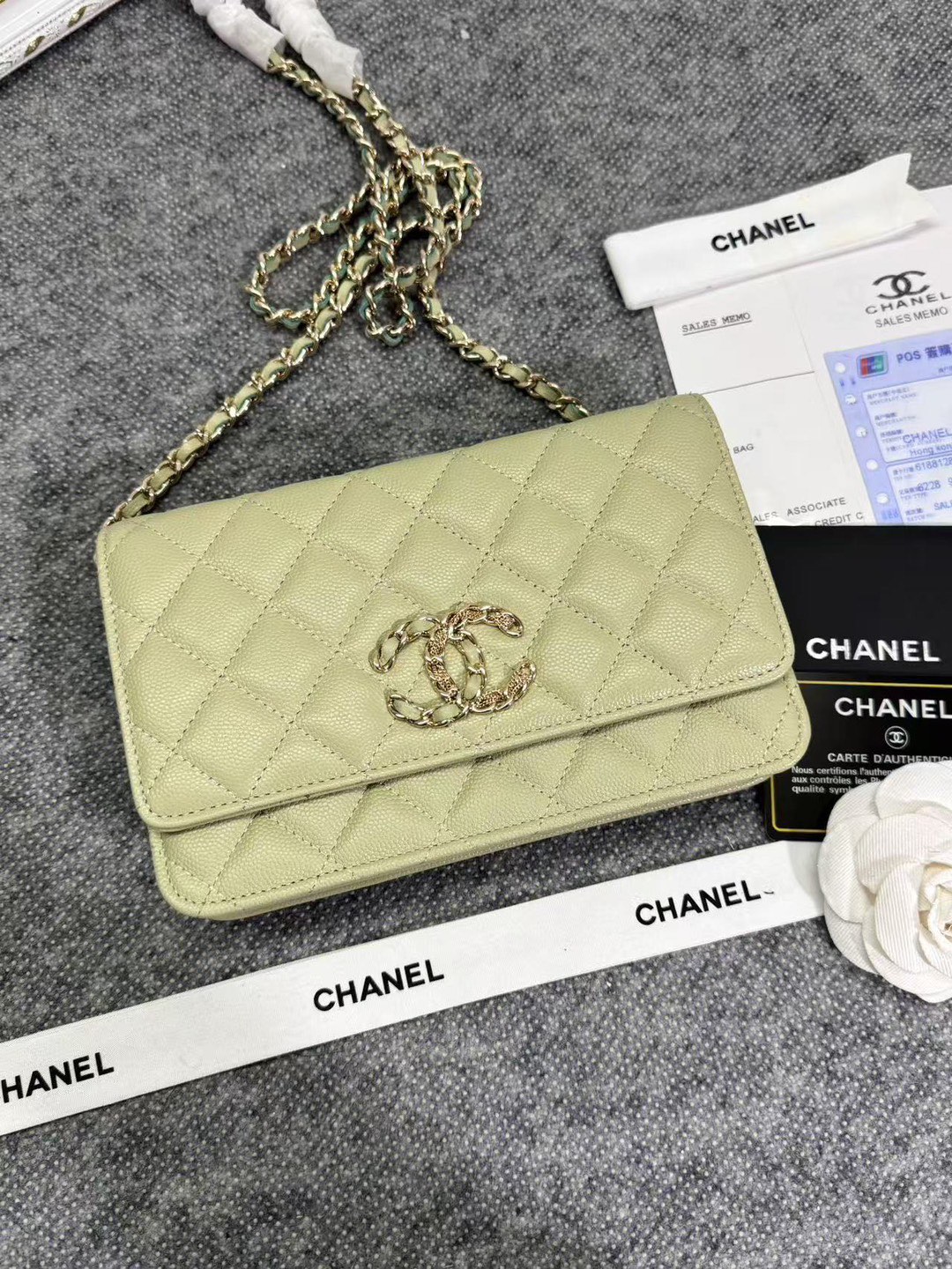 Chane ap-1794  2020新款进口牛皮细球纹woc太爱了！一眼就看上logo比经典款的大 一