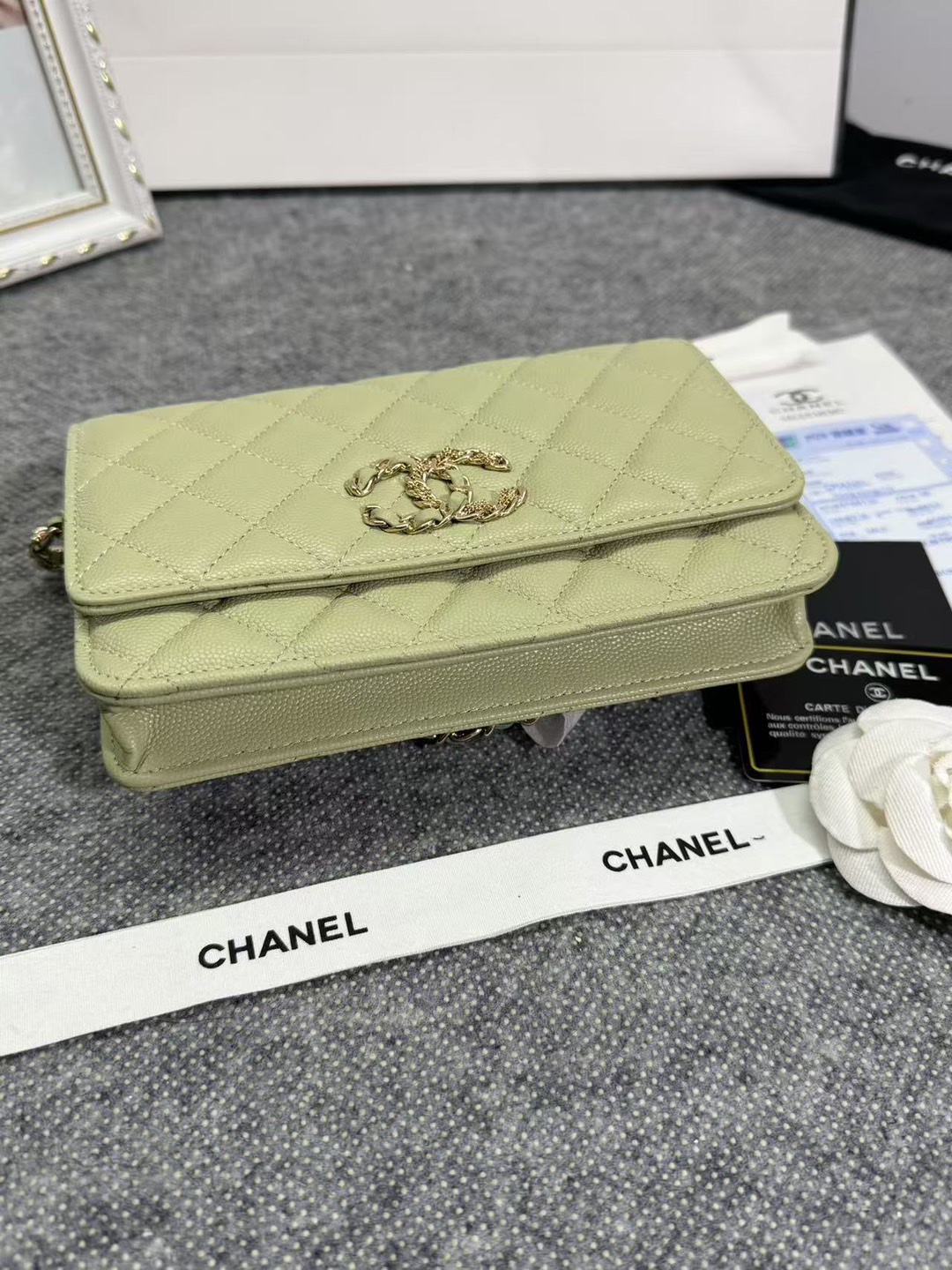 Chane ap-1794  2020新款进口牛皮细球纹woc太爱了！一眼就看上logo比经典款的大 一