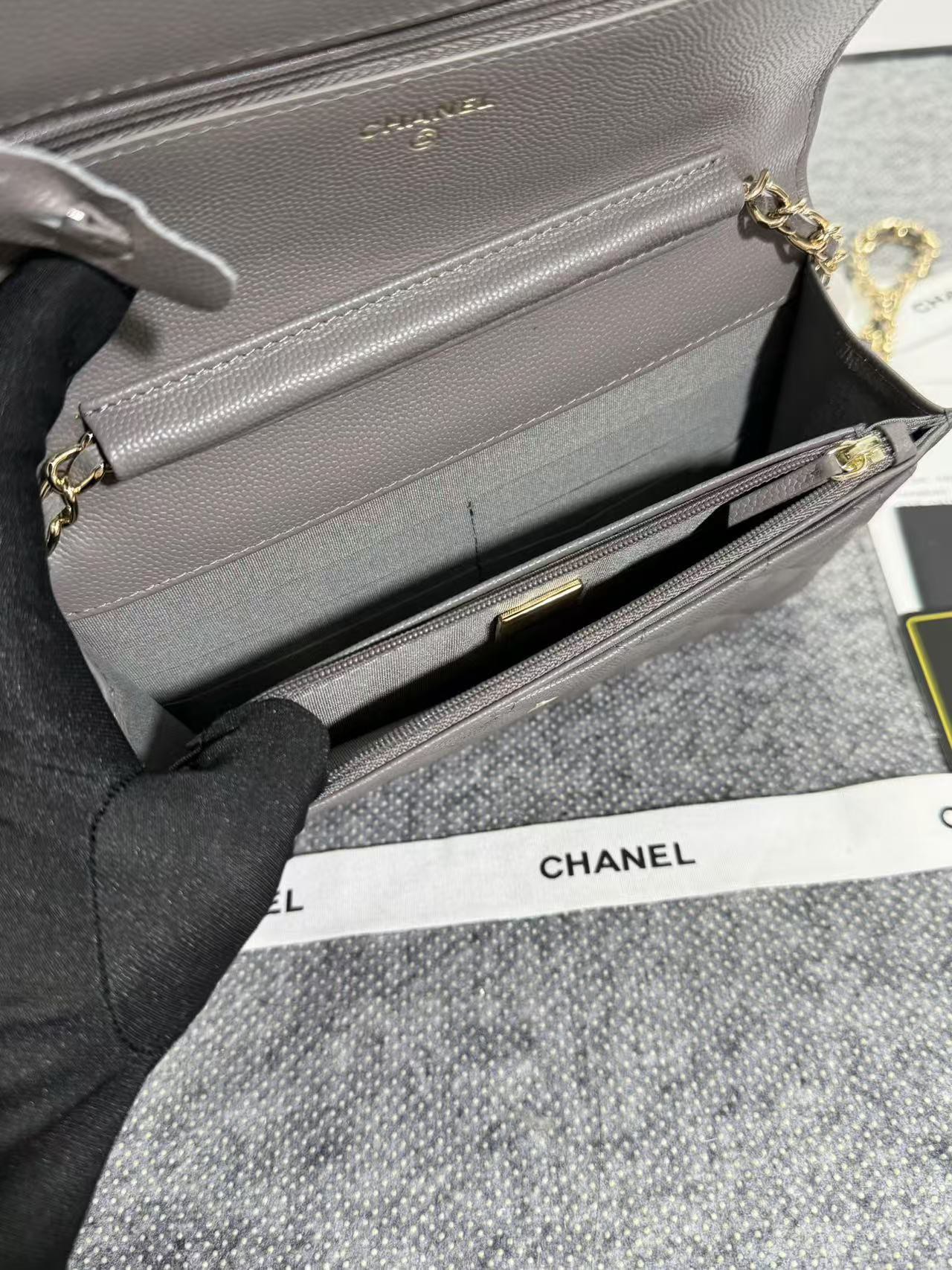 Chane ap-1794  2020新款进口牛皮细球纹woc太爱了！一眼就看上logo比经典款的大 一