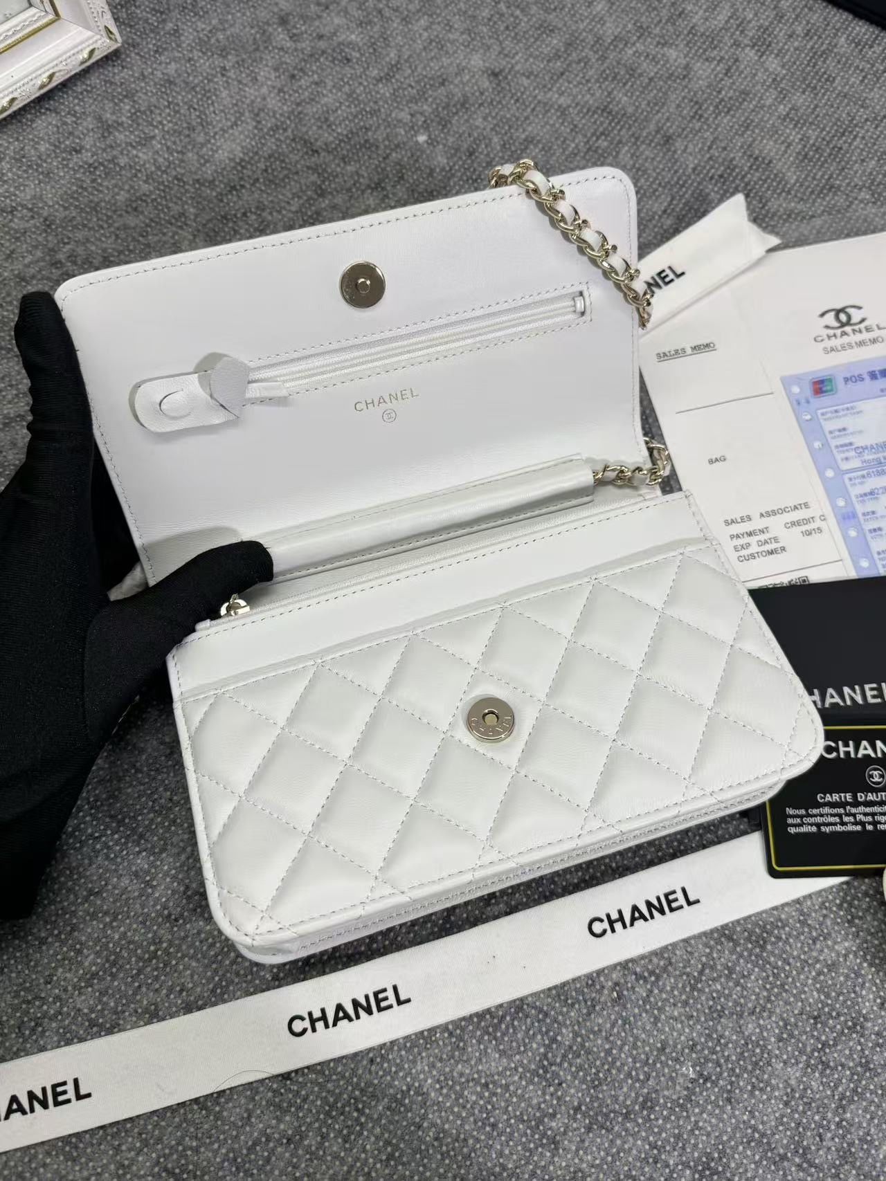 Chane ap-1794  2020新款进口羊皮woc太爱了!一眼就看上logo比经典款的大 一半穿皮