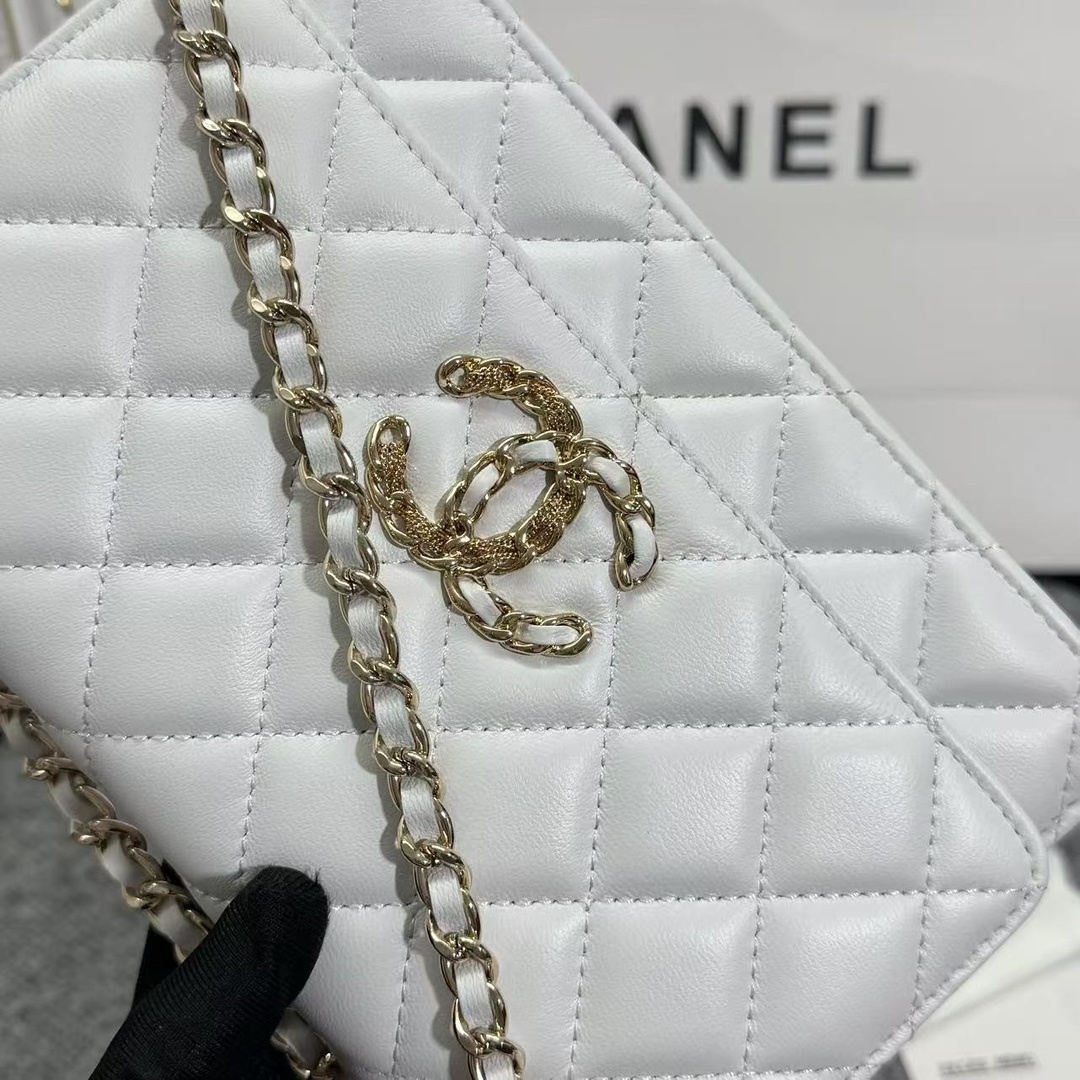 Chane ap-1794  2020新款进口羊皮woc太爱了!一眼就看上logo比经典款的大 一半穿皮