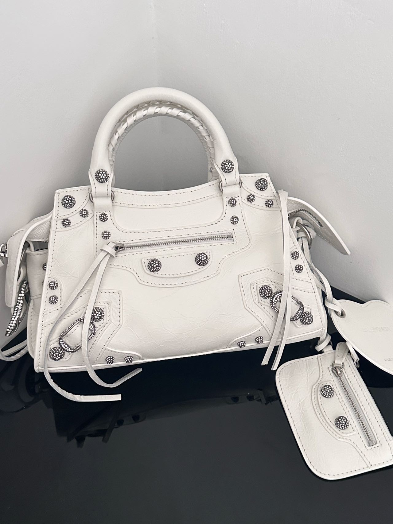 Balenciaga Style White Leather Crossbody Bag Lookbook Reference image 2