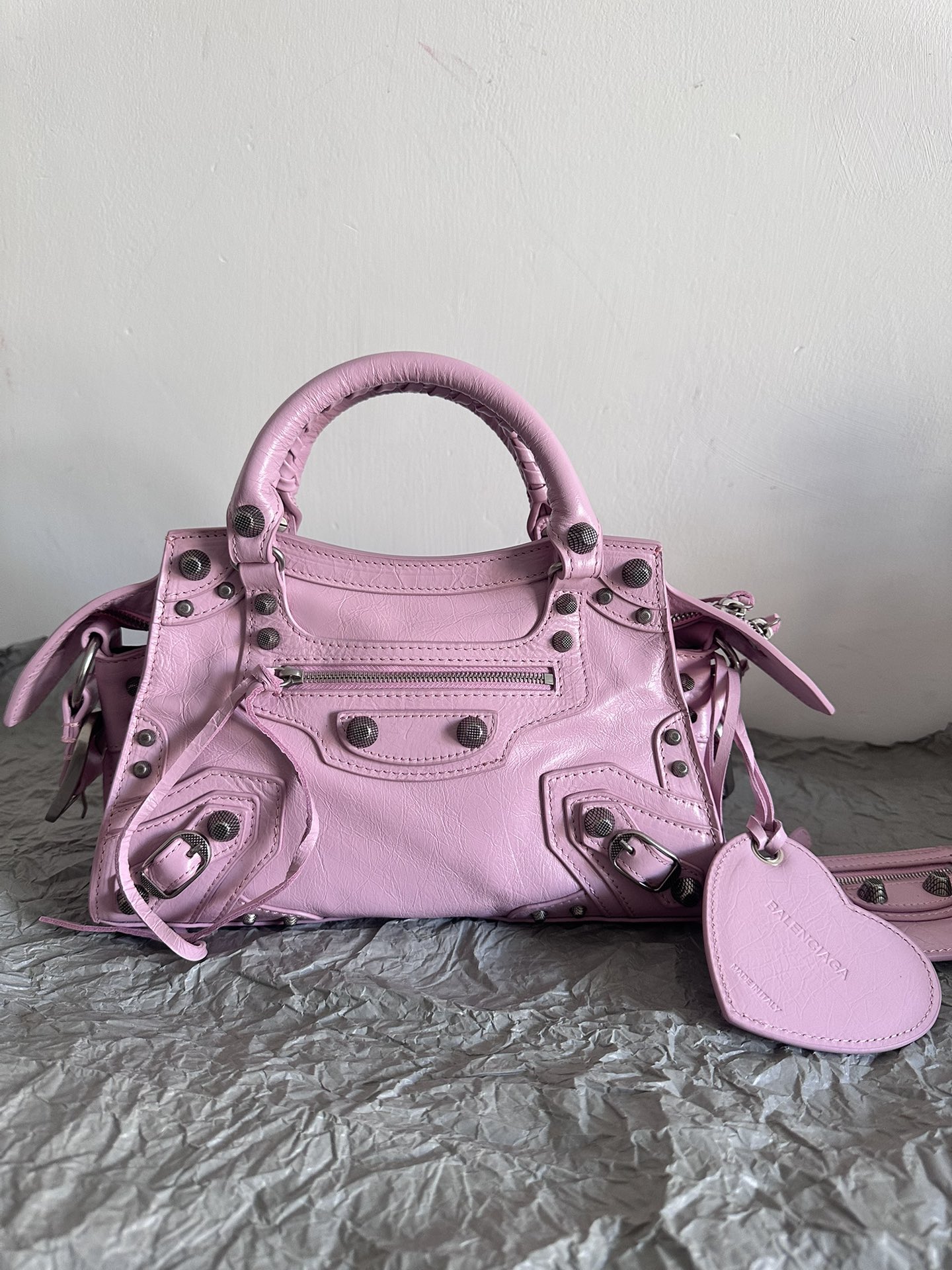 Balenciaga Neo cagole sac biker rose rose sèche