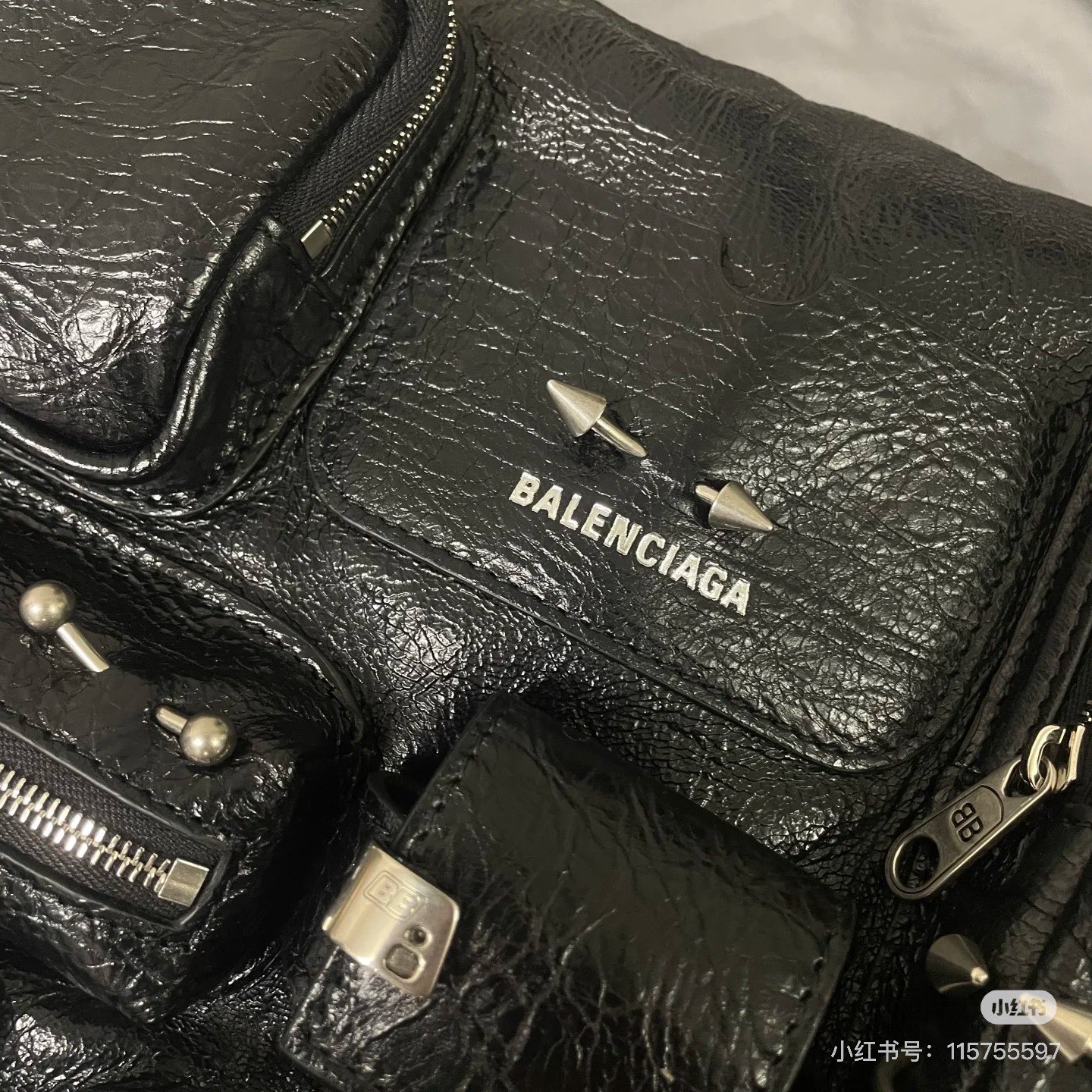 Balenciaga Style Black Leather Bag style reference detail image 5 from source 776300