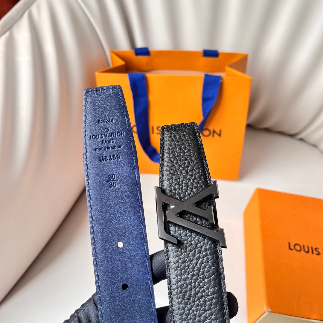 Louis Vuitton Men's Reversible Belt in Togo Leather with Palladium Buckle 5 o 1idegofn8qcl18fmba51u36ddn1l