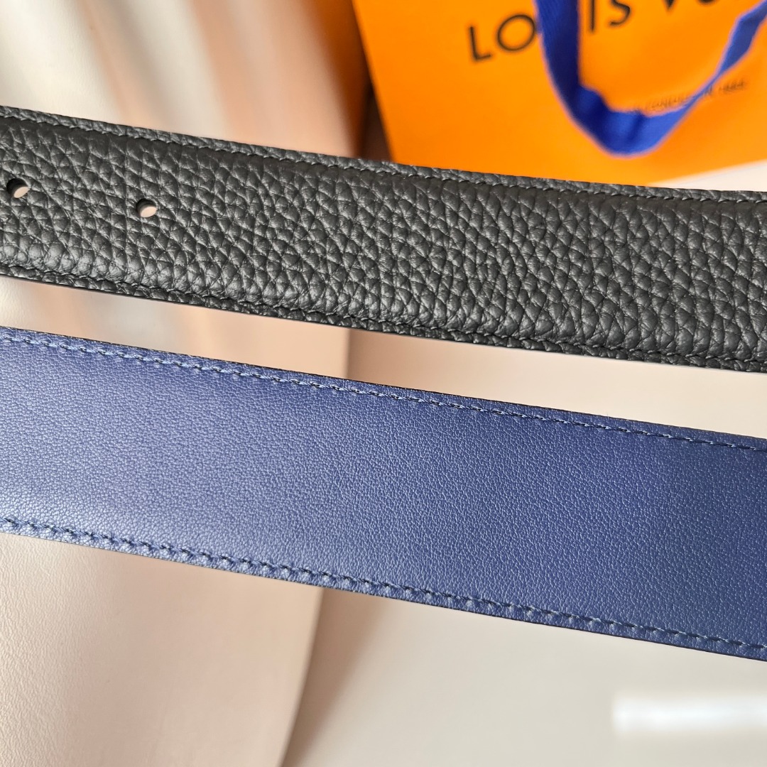 Louis Vuitton Men's Reversible Belt in Togo Leather with Palladium Buckle 9 o 1idegofn91gkt1jau15ai17r8etr1p