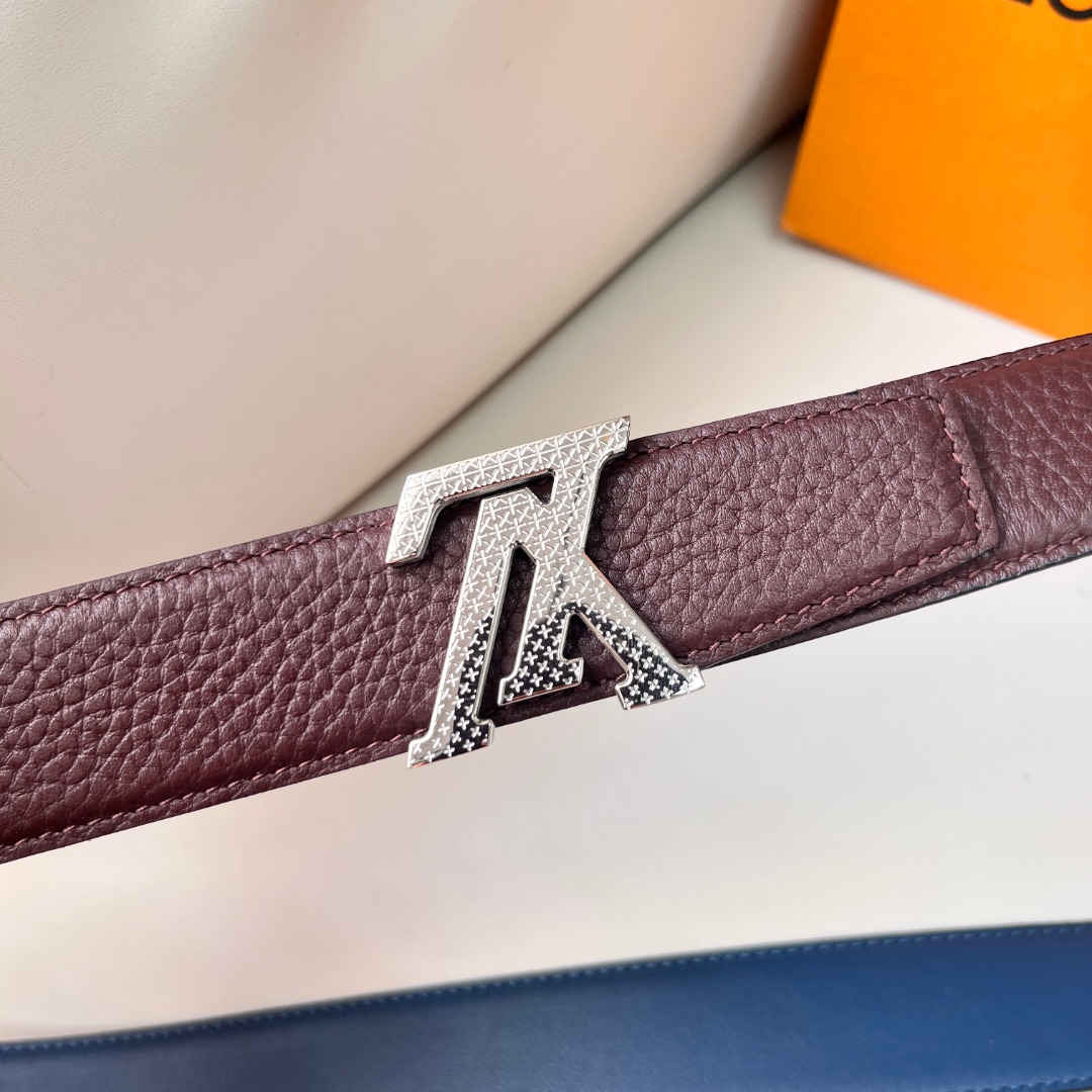 Louis Vuitton Reversible Leather Belt with Palladium Buckle, 3.5cm Width 3 o 1ideh0c7o12en14ij10jv1l8v1kd32n